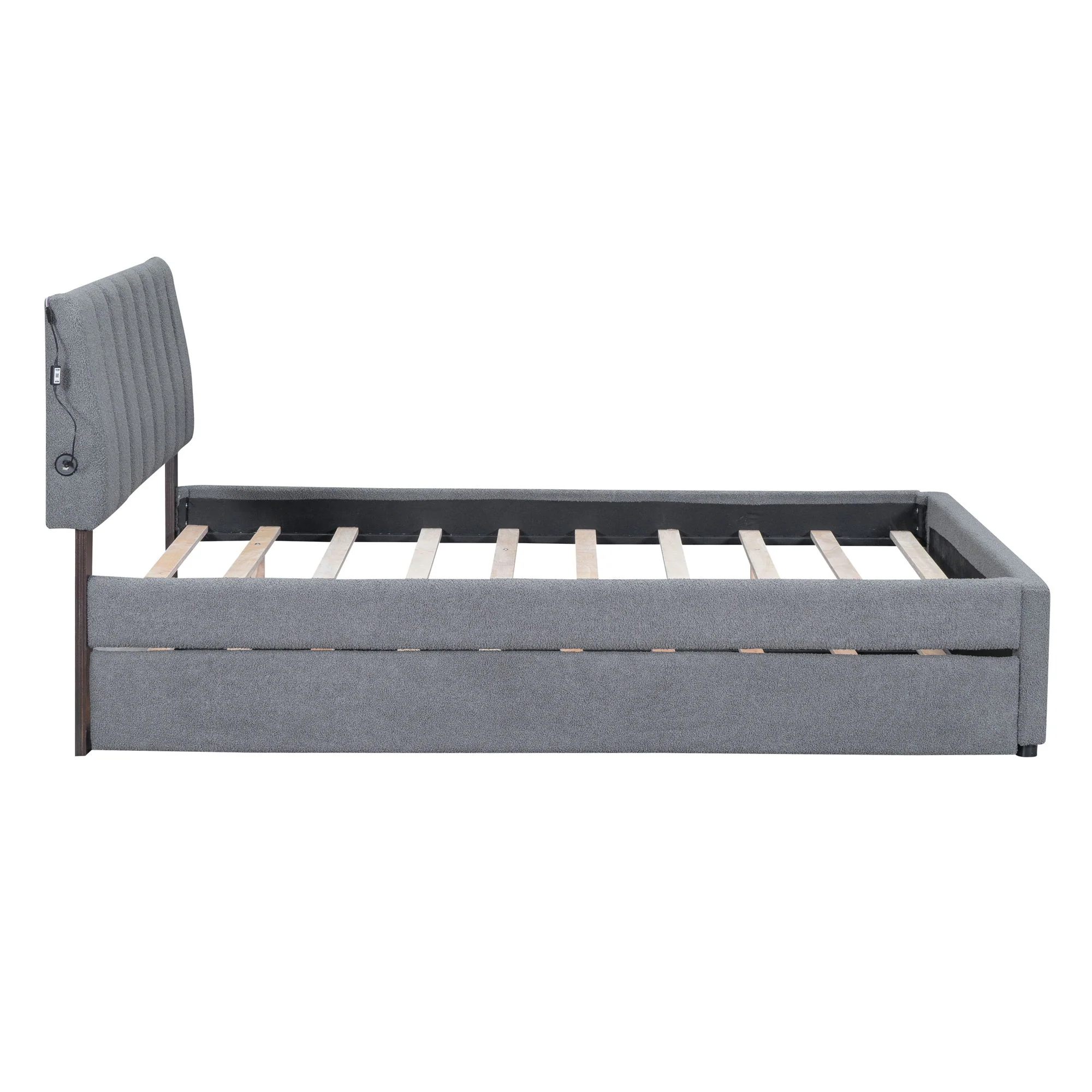 Upholstered Platform Bed With Trundle - Image 26