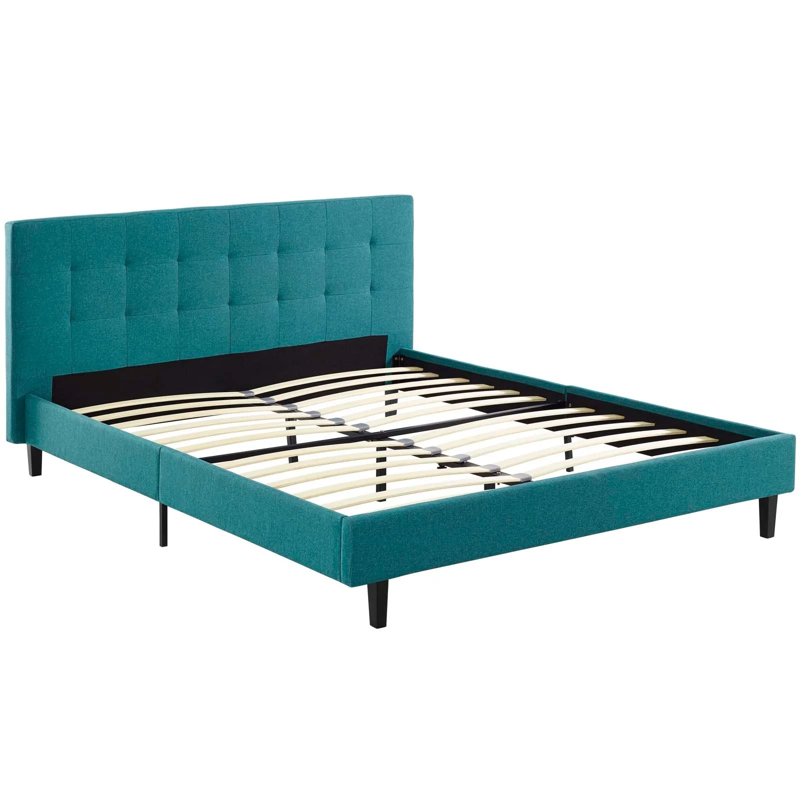 Upholstered Platform Bed with Tufted Headboard - Image 37