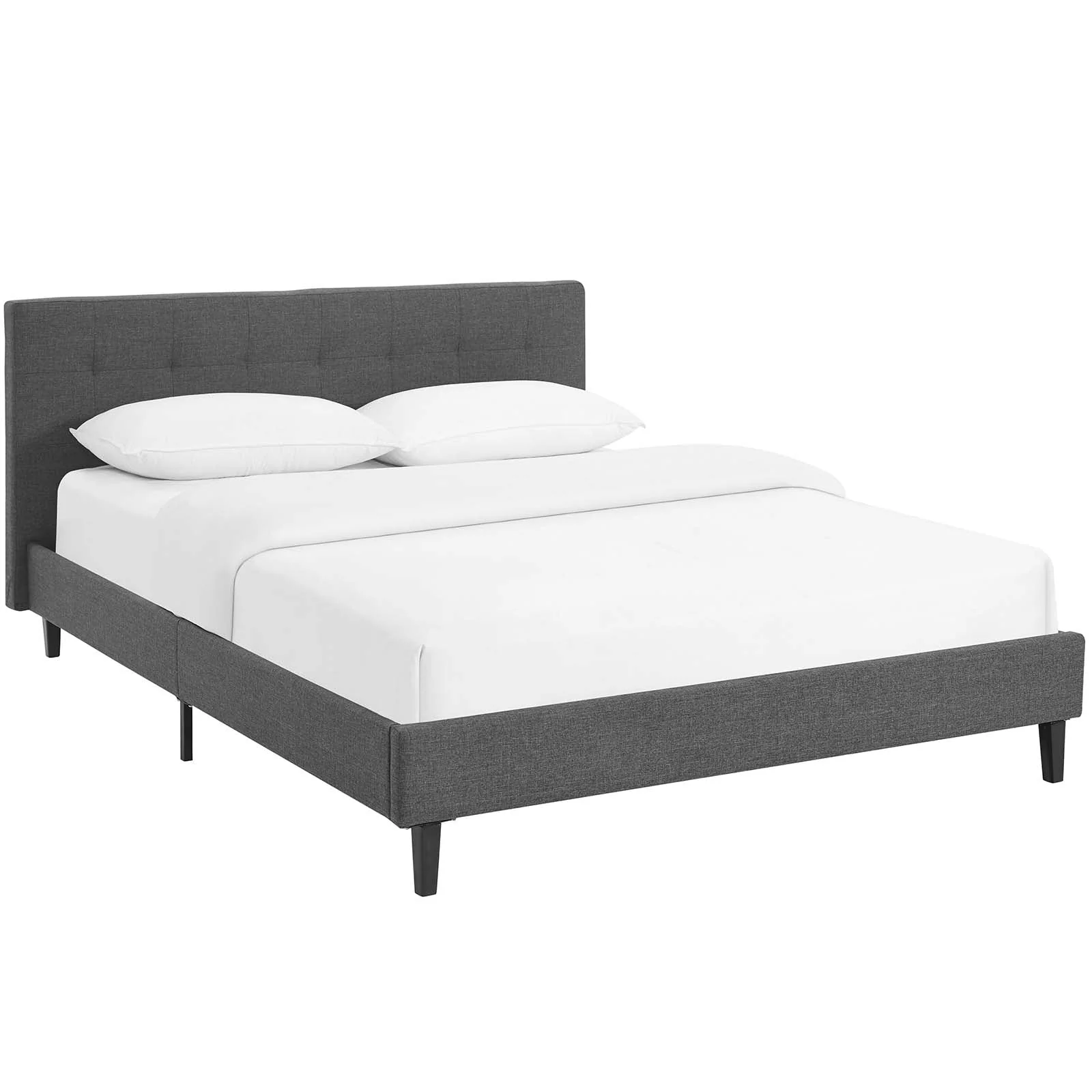 Upholstered Platform Bed with Tufted Headboard - Image 41