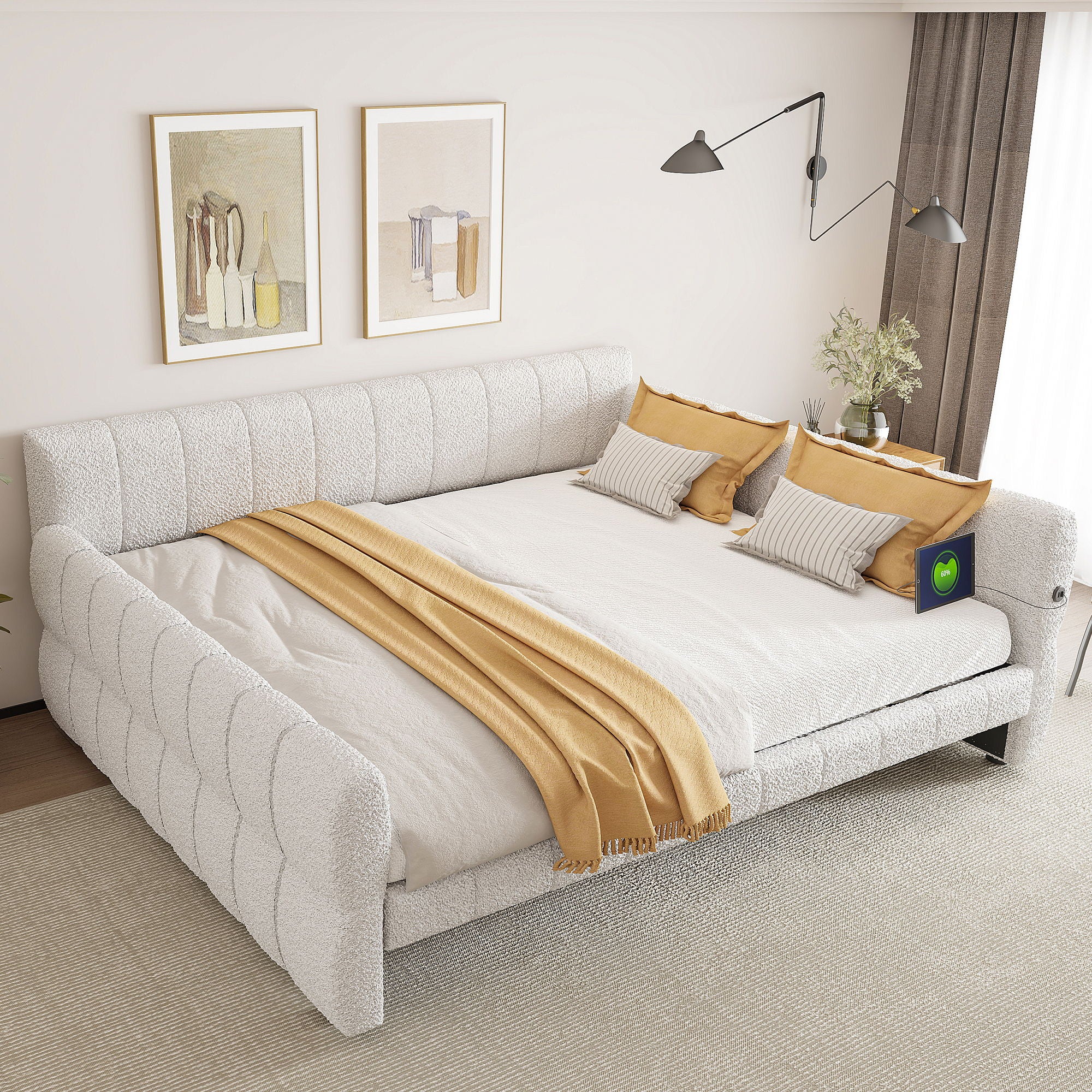 Upholstered Platform Bed With USB Charging - Image 12