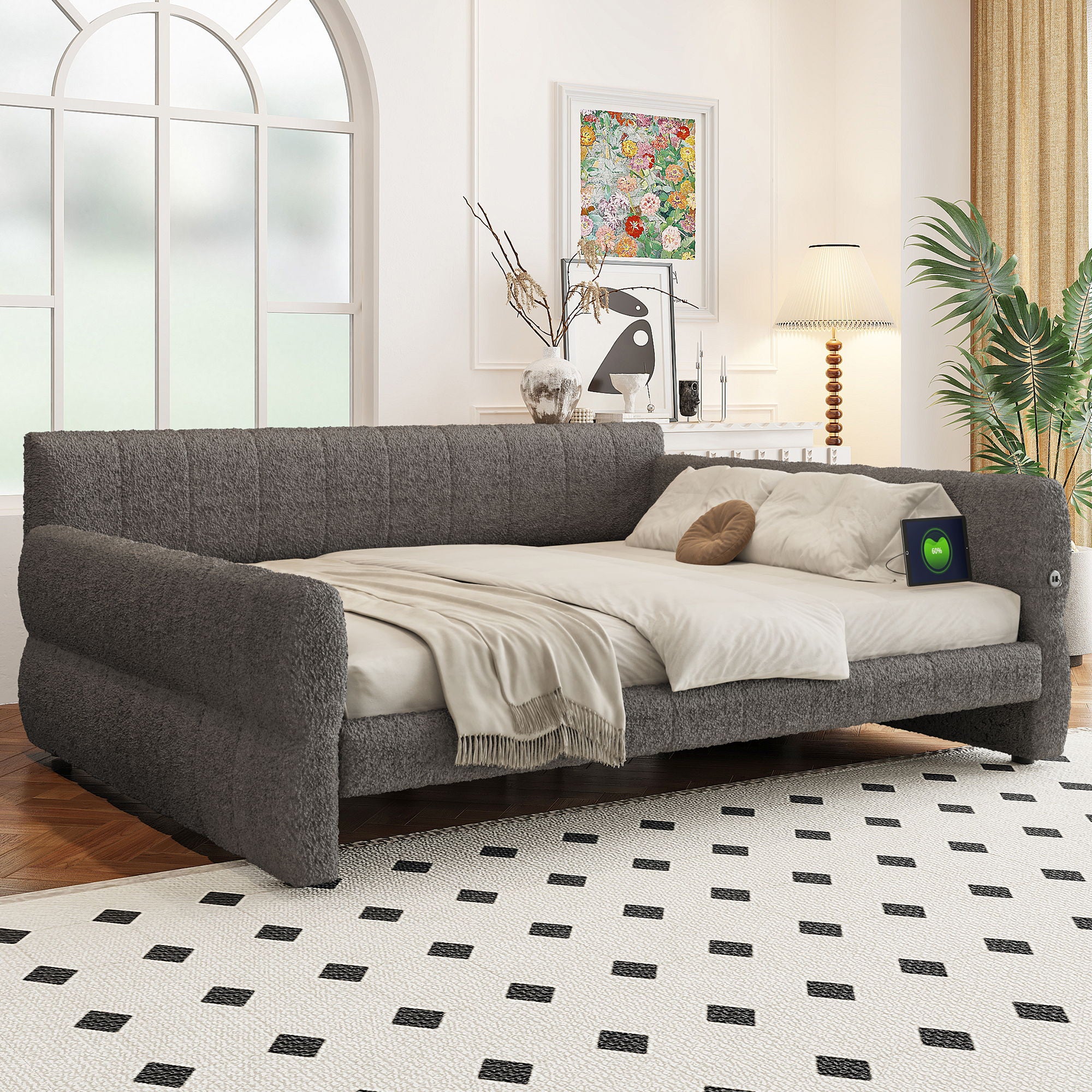 Upholstered Platform Bed With USB Charging - Image 22