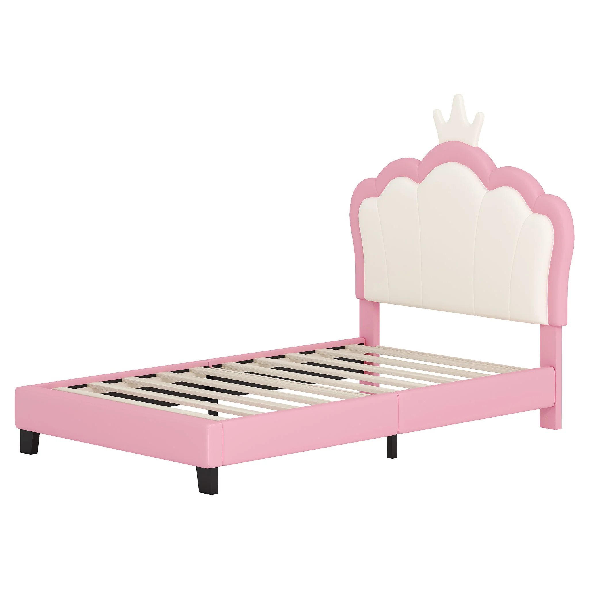 Upholstered Princess Platform Bed With Crown Headboard - Image 11