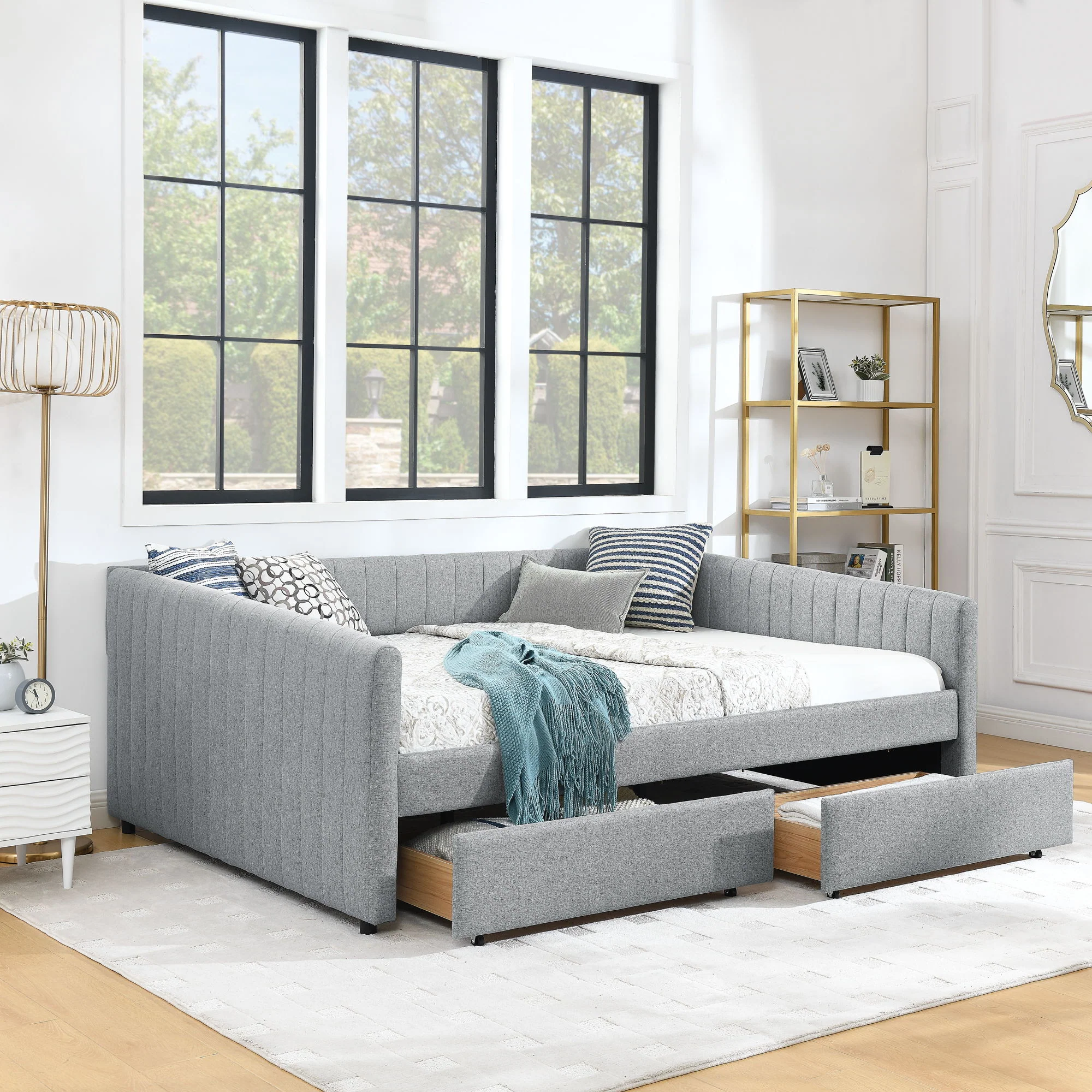 Upholstered Queen Daybed With 2 Drawers - Image 4