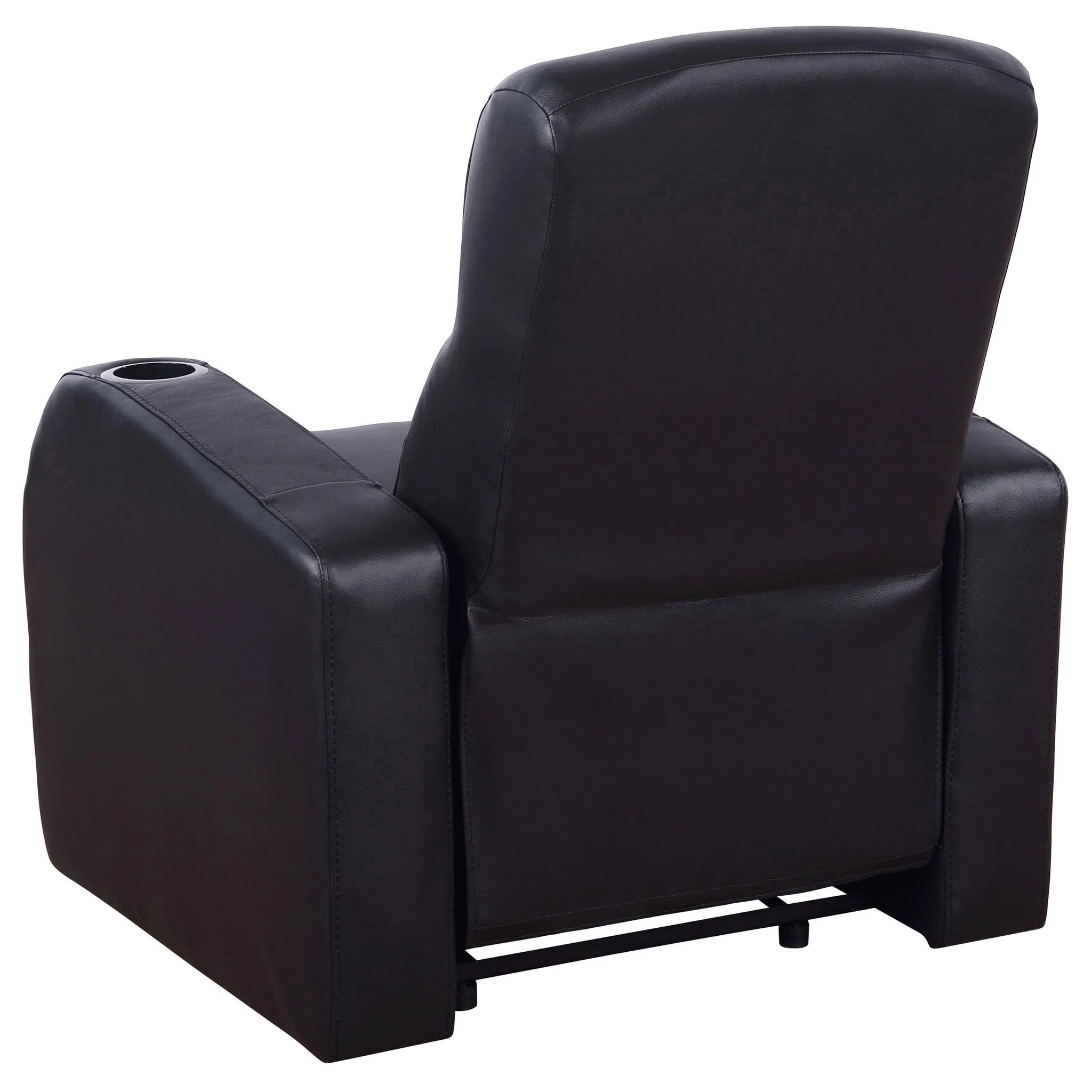 Upholstered Recliner With Cup Holder Comfort Lounge Chair - Black - Image 5