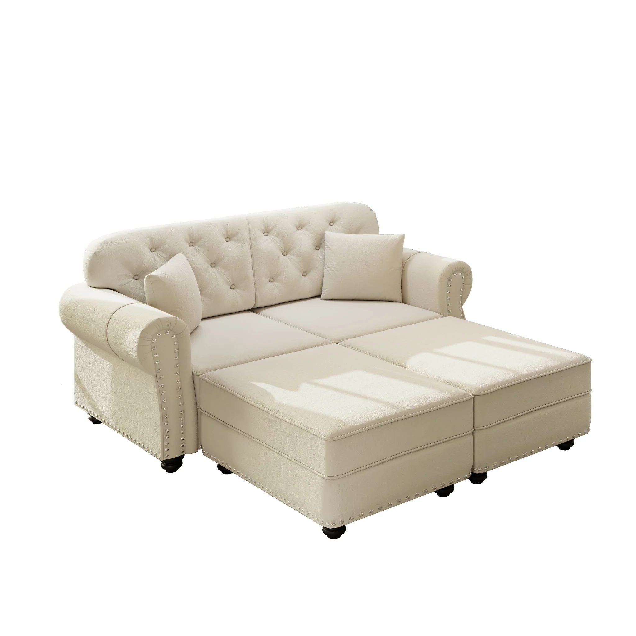 Upholstered Sofa Set With Nailhead Trim And Rolled Armrests, Includes Pillows - Image 21