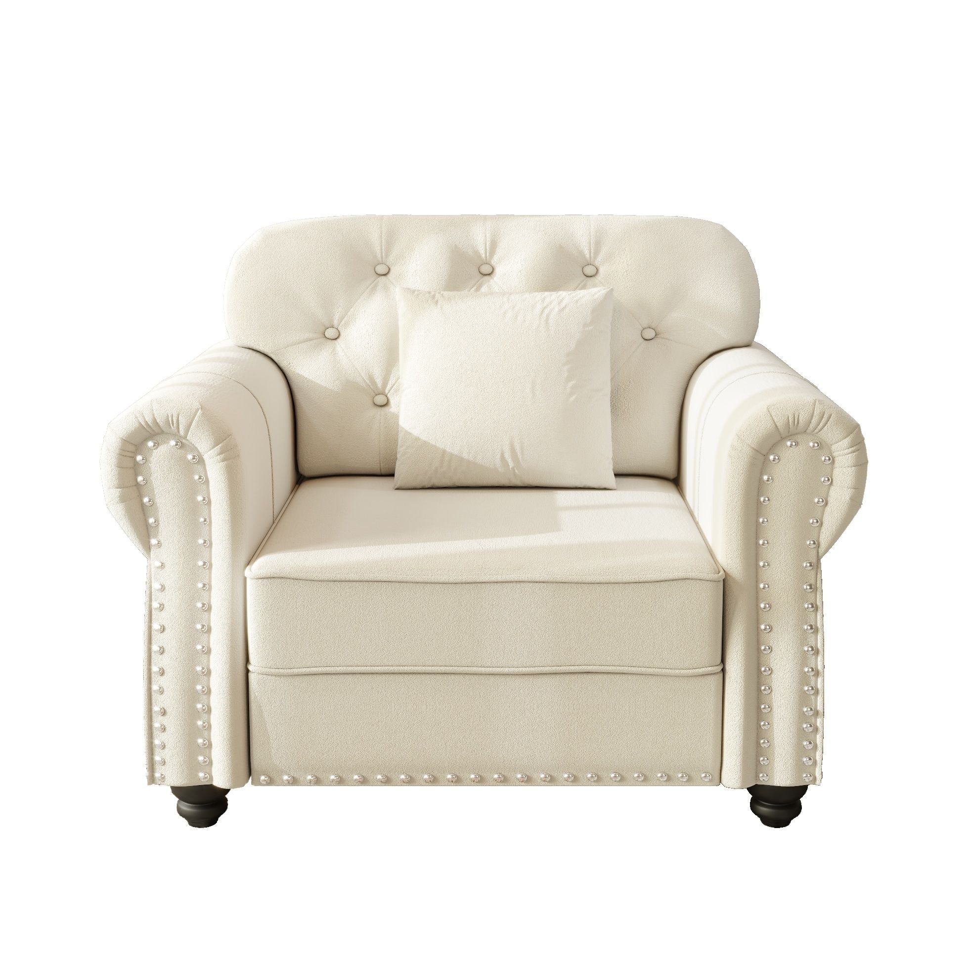 Upholstered Sofa With Nailhead Trim And Rolled Armrests - Image 13