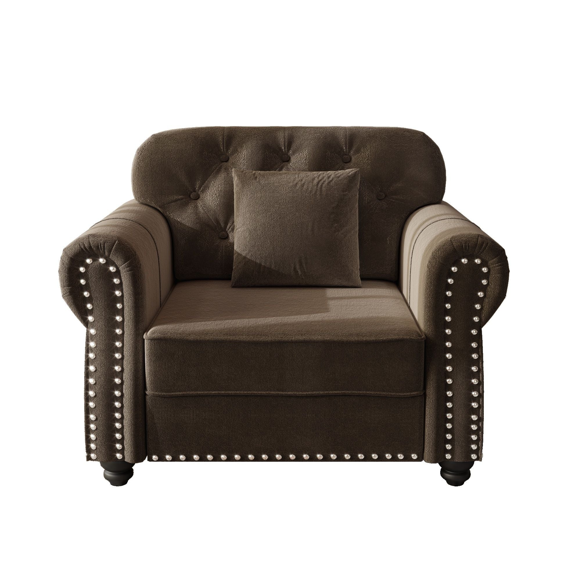 Upholstered Sofa With Nailhead Trim And Rolled Armrests - Image 21