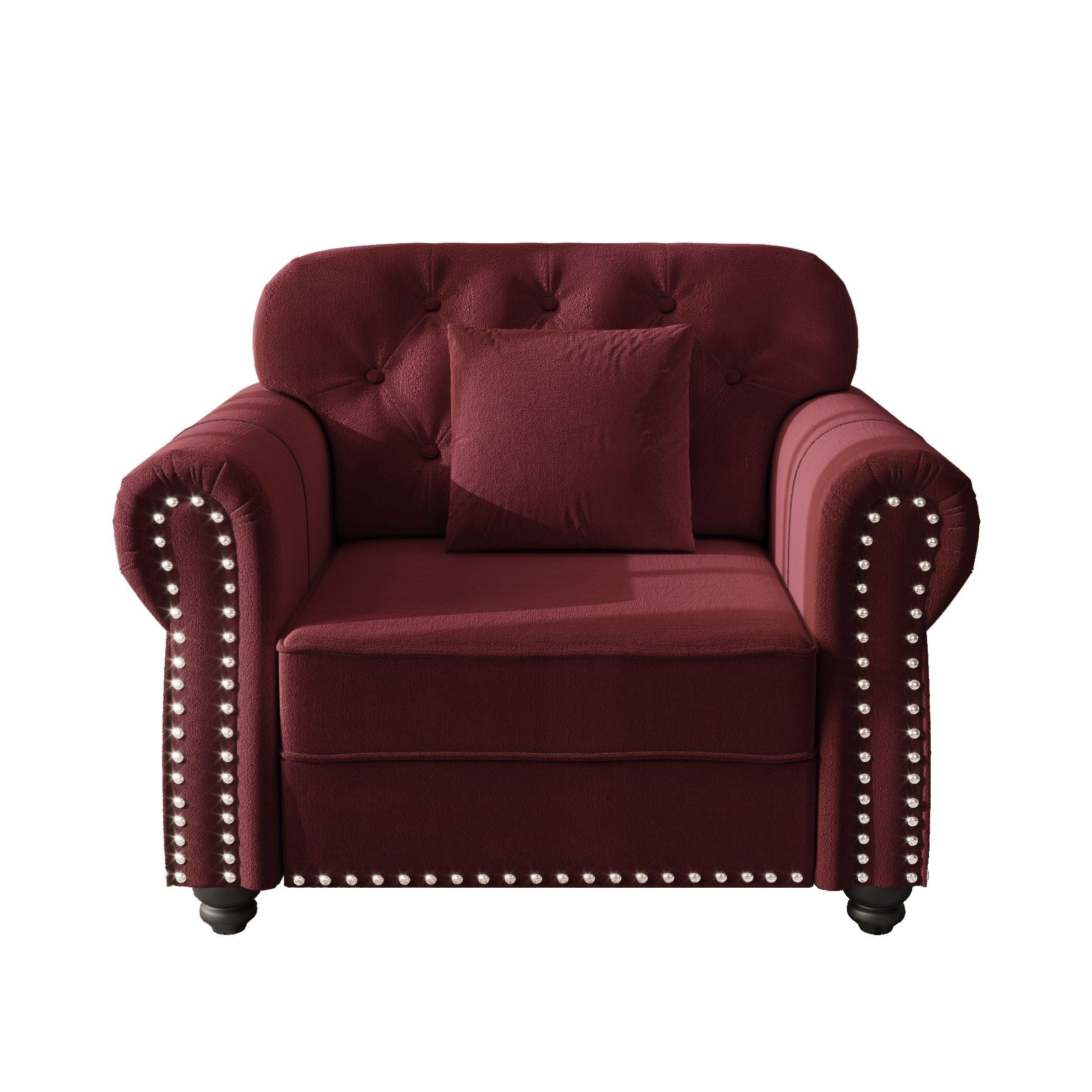 Upholstered Sofa With Nailhead Trim And Rolled Armrests - Image 25
