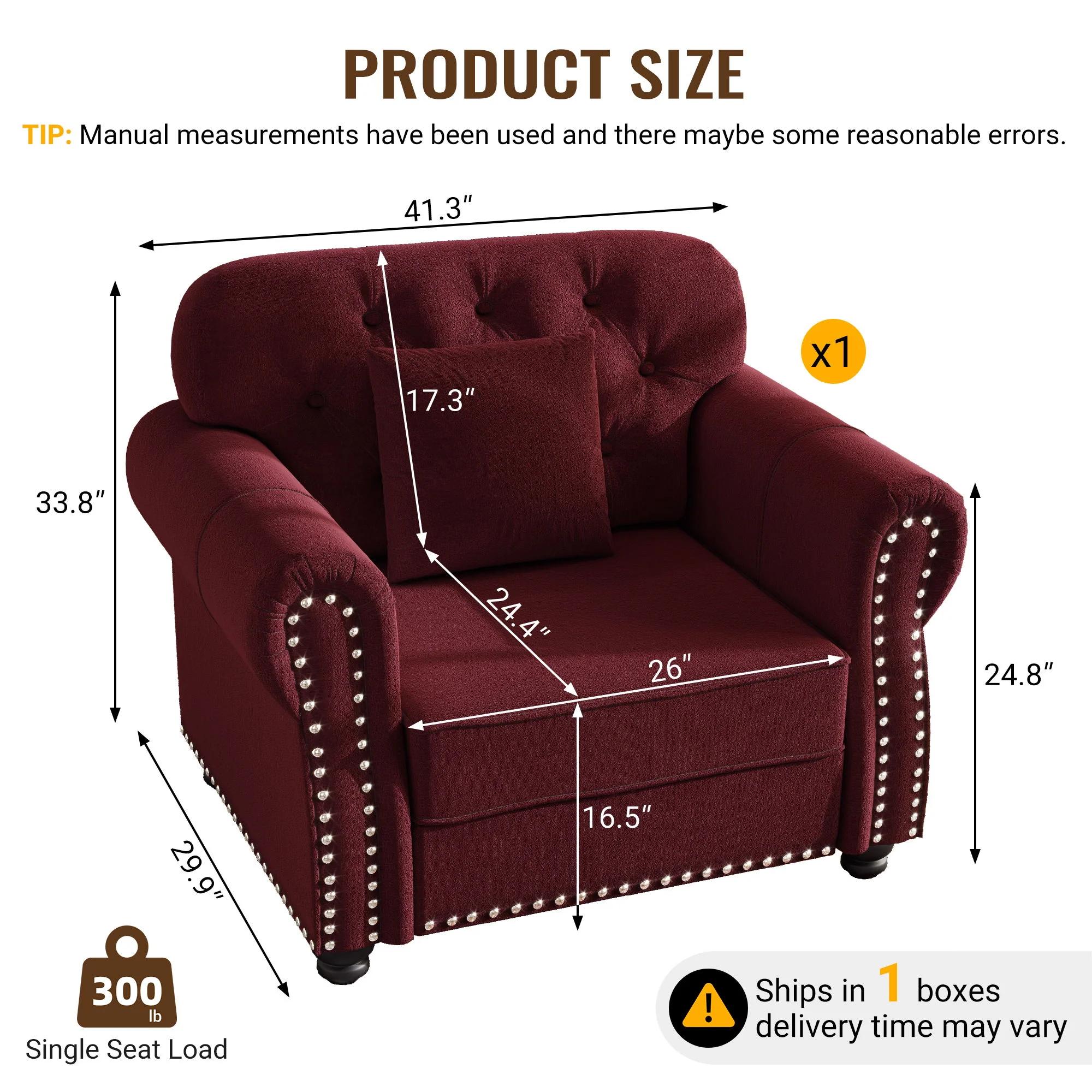 Upholstered Sofa With Nailhead Trim And Rolled Armrests - Image 6