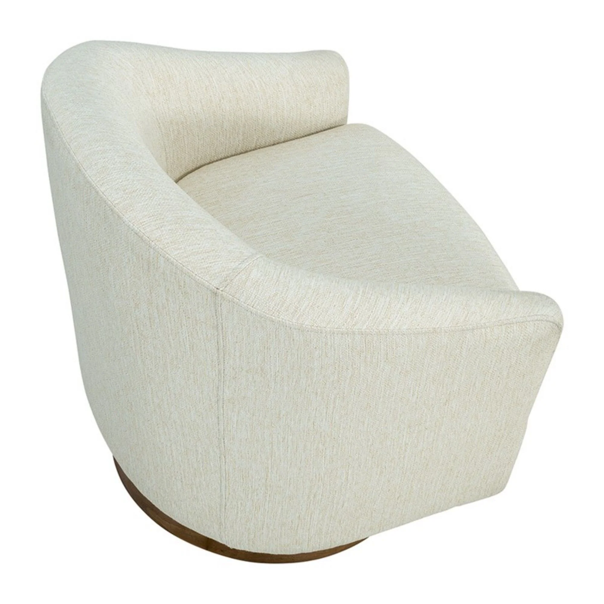 Upholstered Swivel Chair - Cream - Image 5
