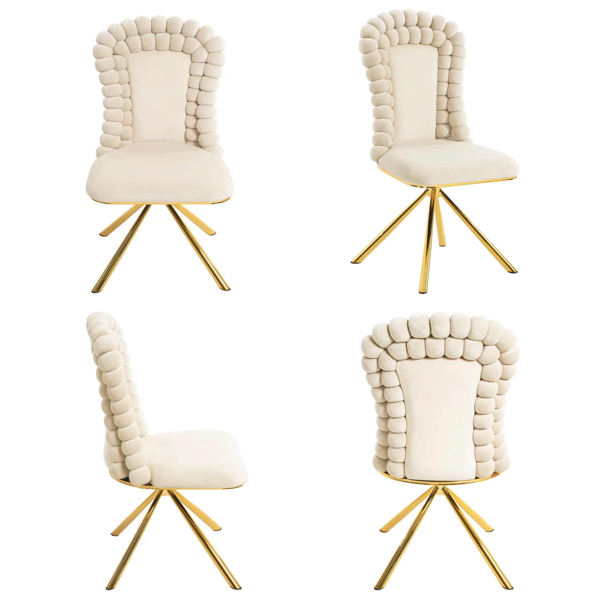 Upholstered Swivel Dining Chairs (Set of 2) - Image 10