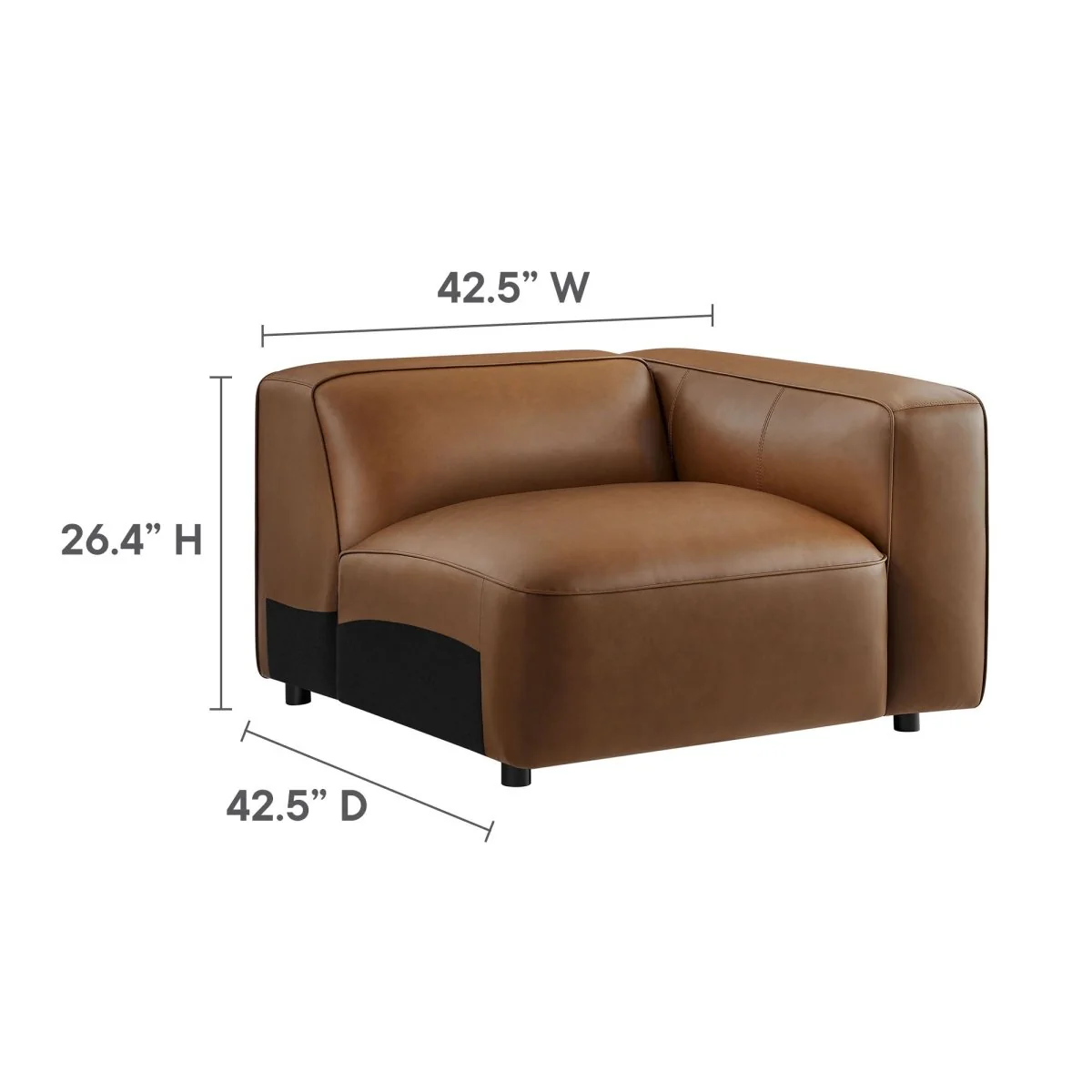 Upholstered Vegan Leather 5-Piece Modular U-Shaped Sofa 129 Inch - Image 11