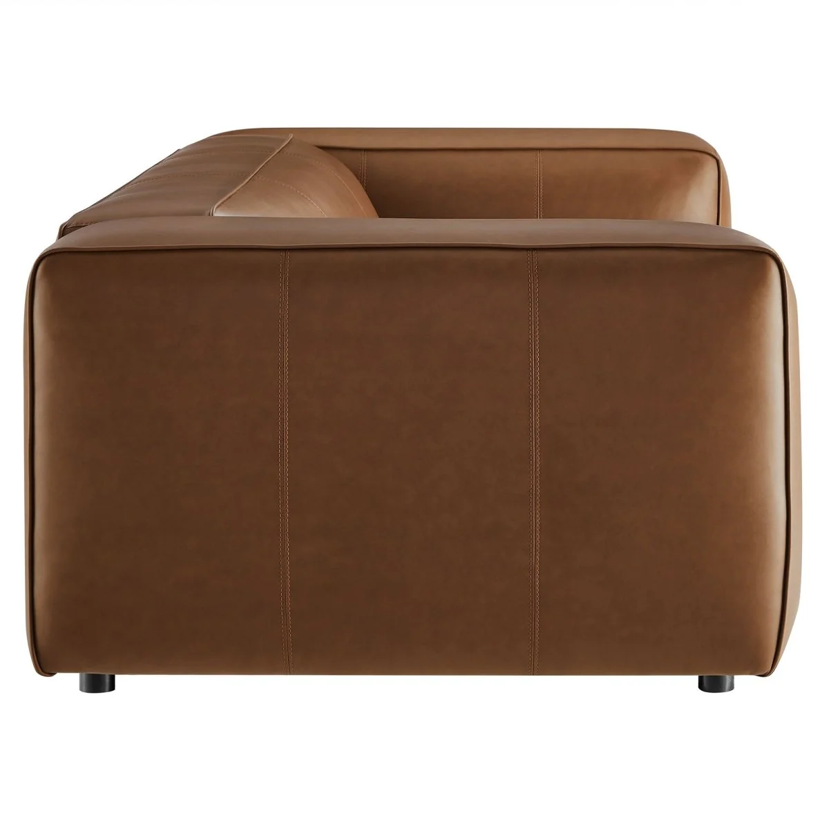 Upholstered Vegan Leather Sofa with Deep Seating - Image 4