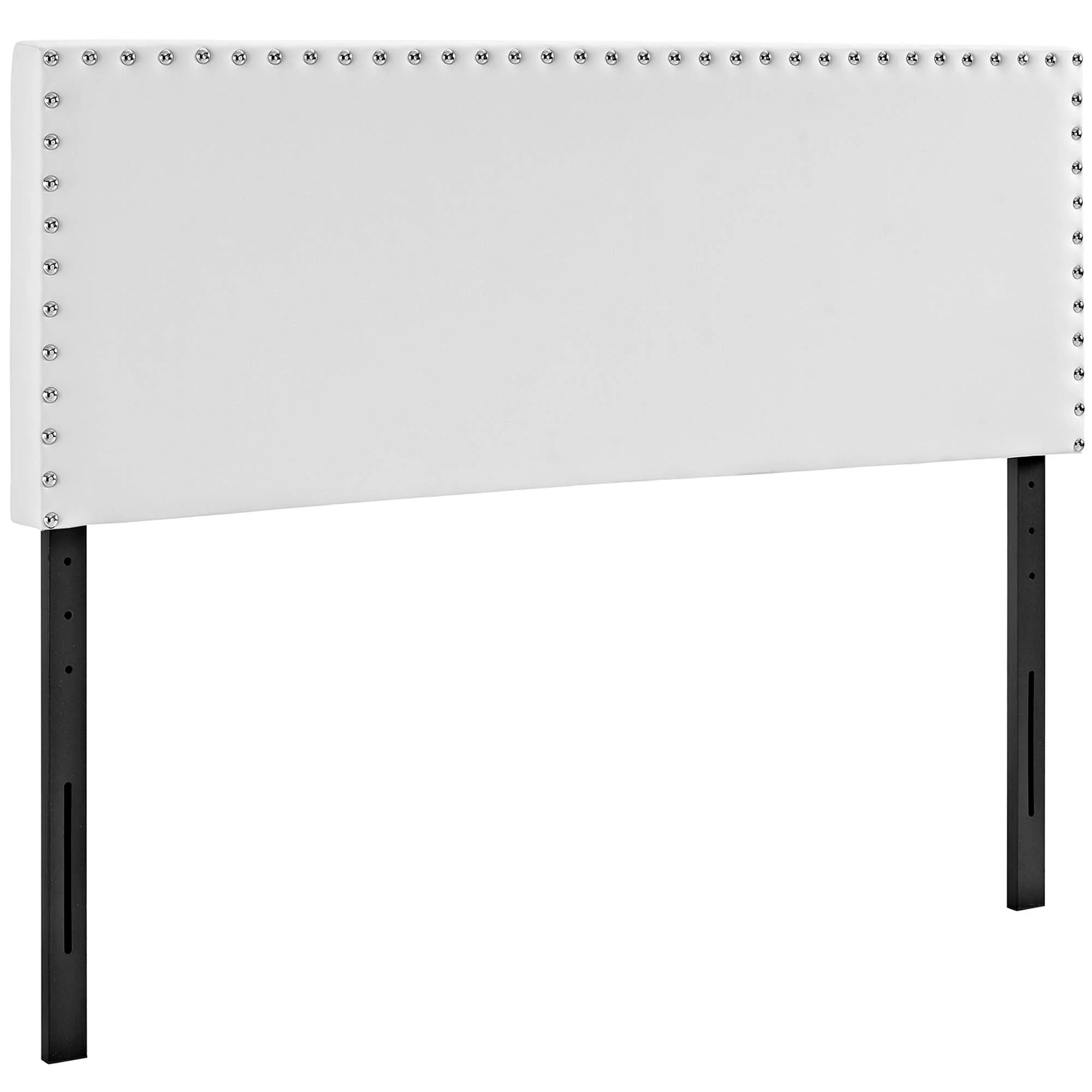 Upholstered Vinyl Headboard with Nail Button Trim