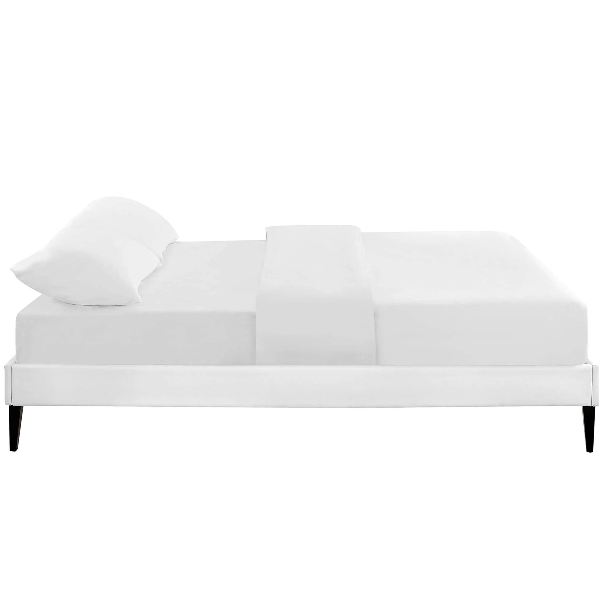 Upholstered Vinyl Platform Bed with Squared Tapered Legs - Image 14