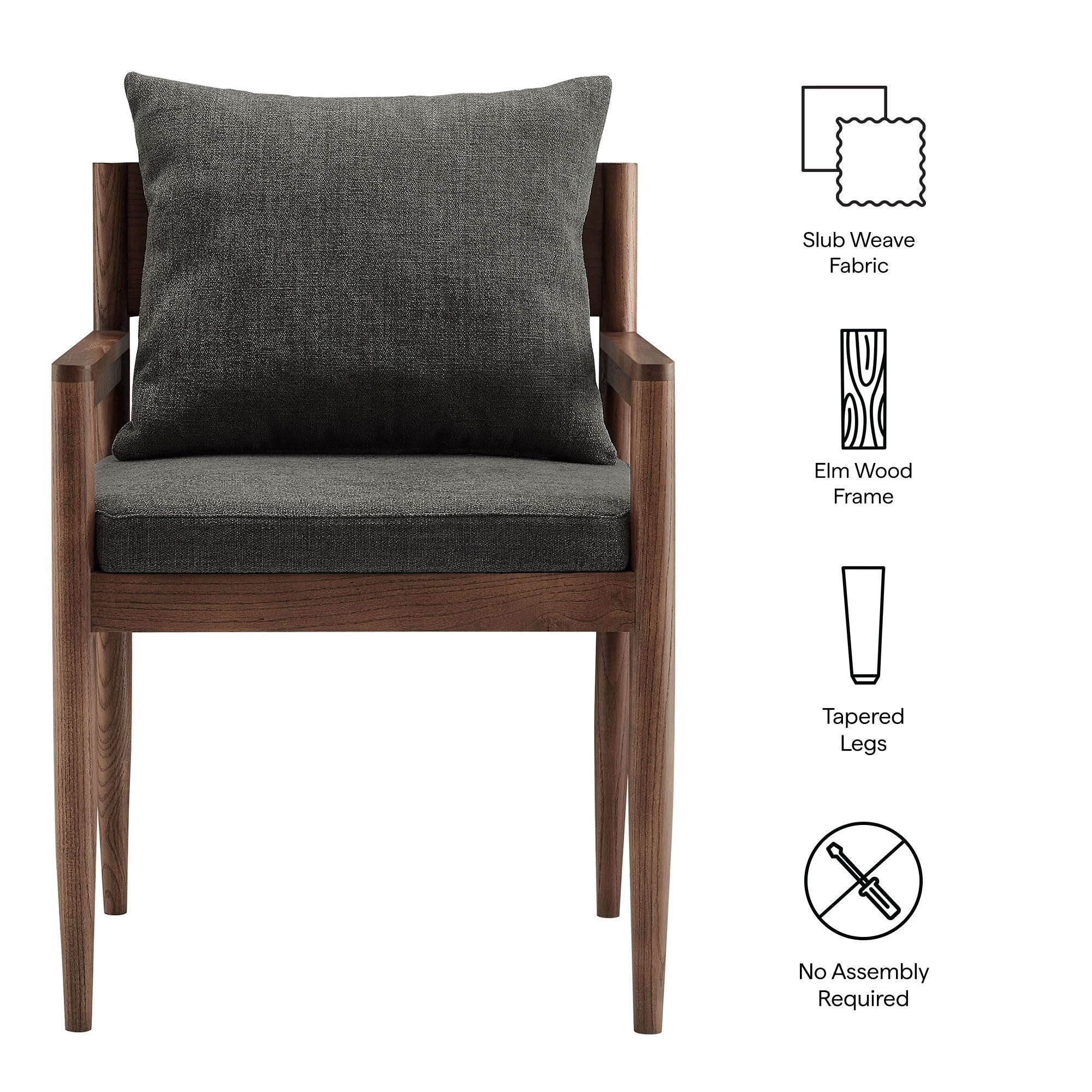 Upholstered Wood Dining Armchair with Open Back - Image 16