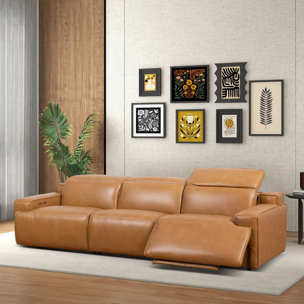 Urbana - Triple Power Recliner Sofa - Tan - Image 4