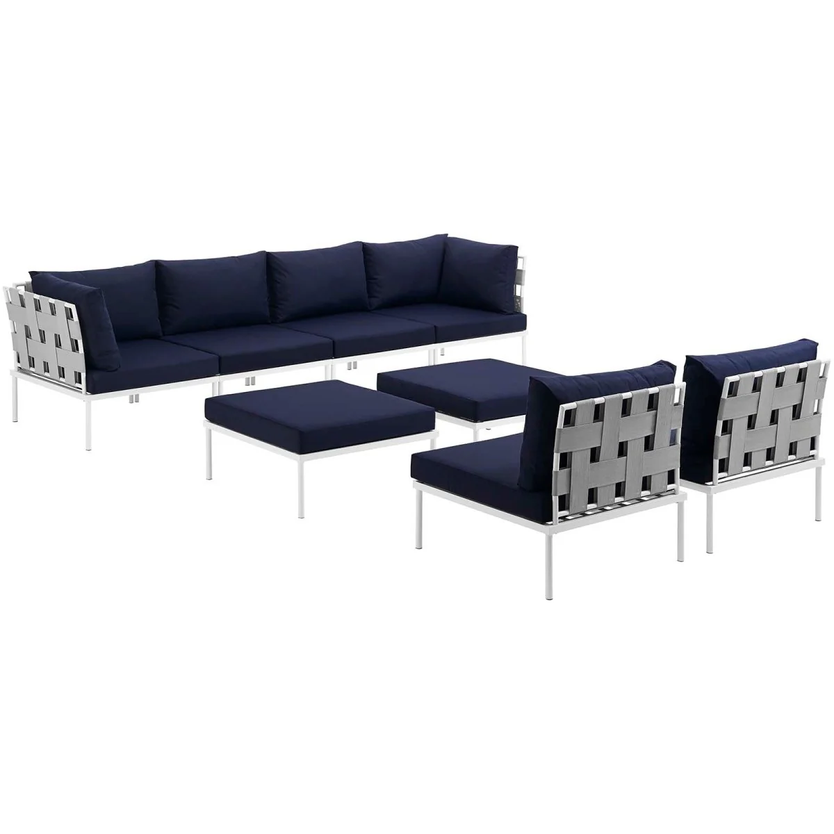 8-Piece Outdoor Patio Aluminum Sectional Sofa Set - Image 15