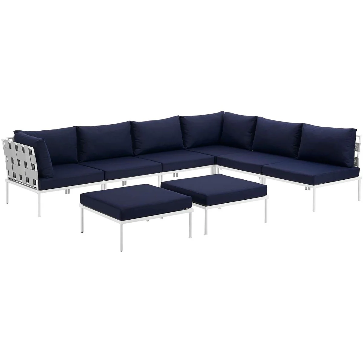 8-Piece Outdoor Patio Aluminum Sectional Sofa Set - Image 16