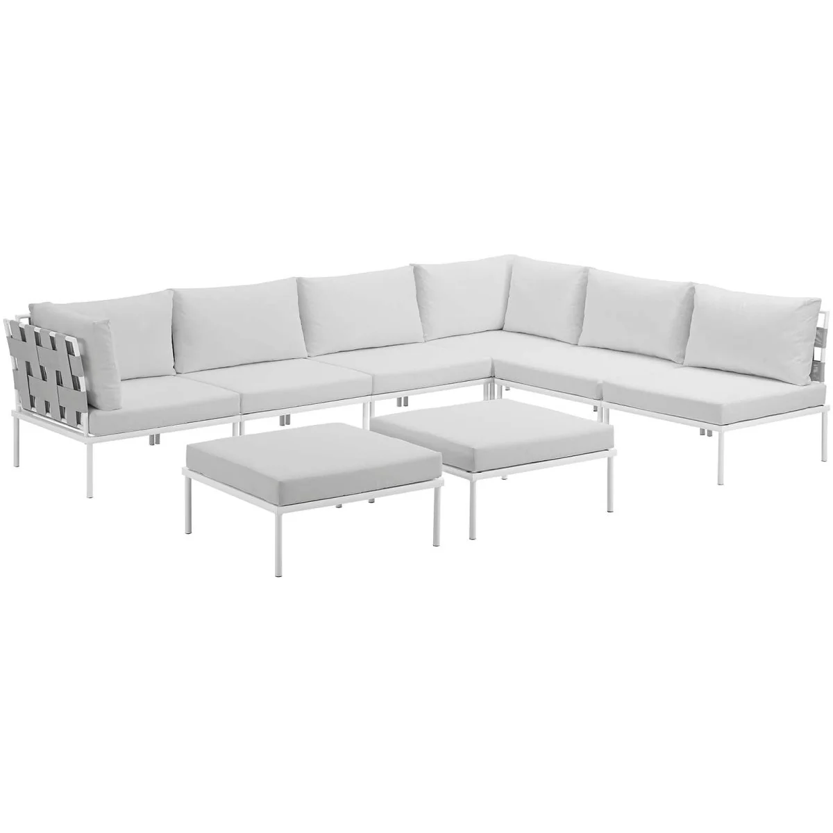 8-Piece Outdoor Patio Aluminum Sectional Sofa Set - Image 23