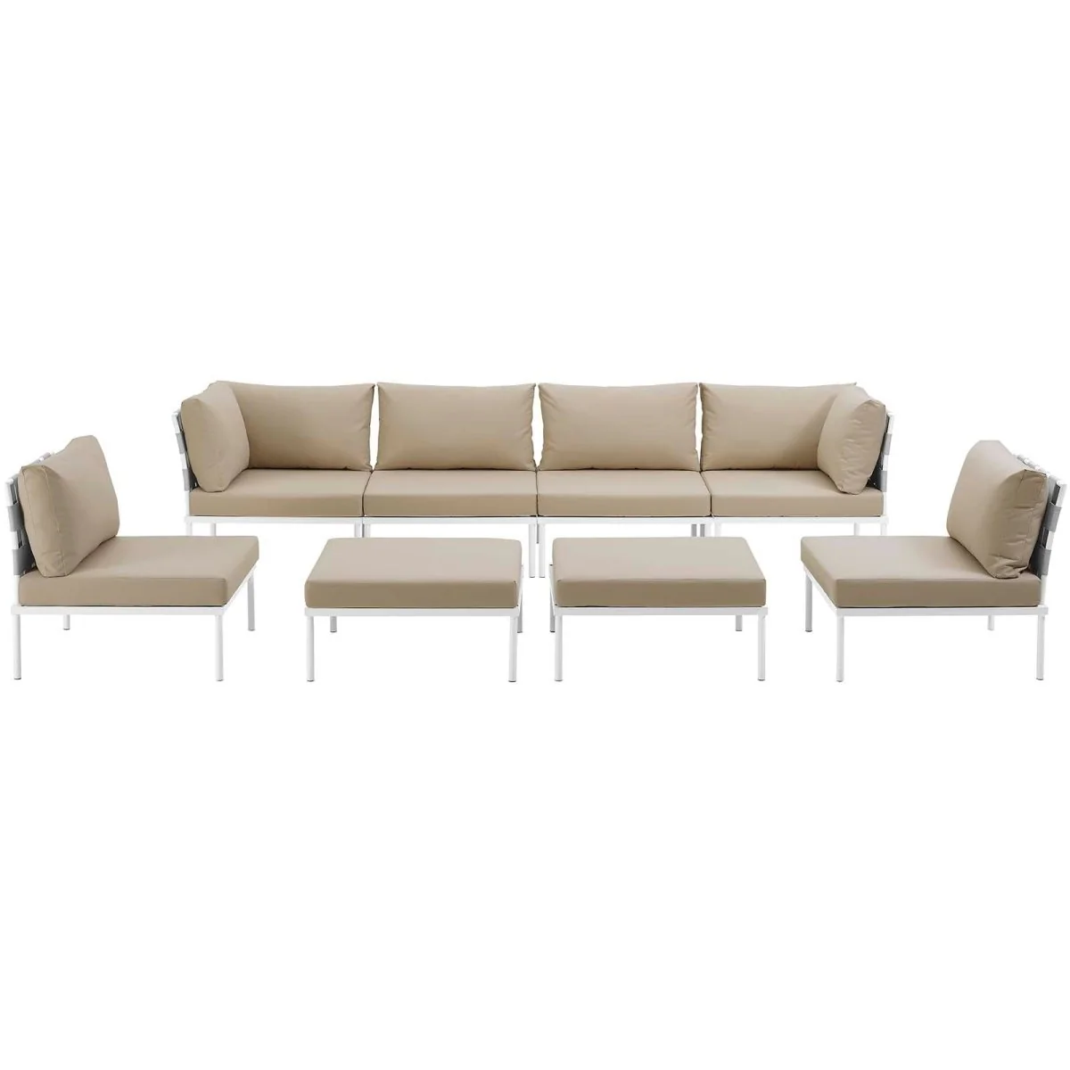 8-Piece Outdoor Patio Aluminum Sectional Sofa Set - Image 6