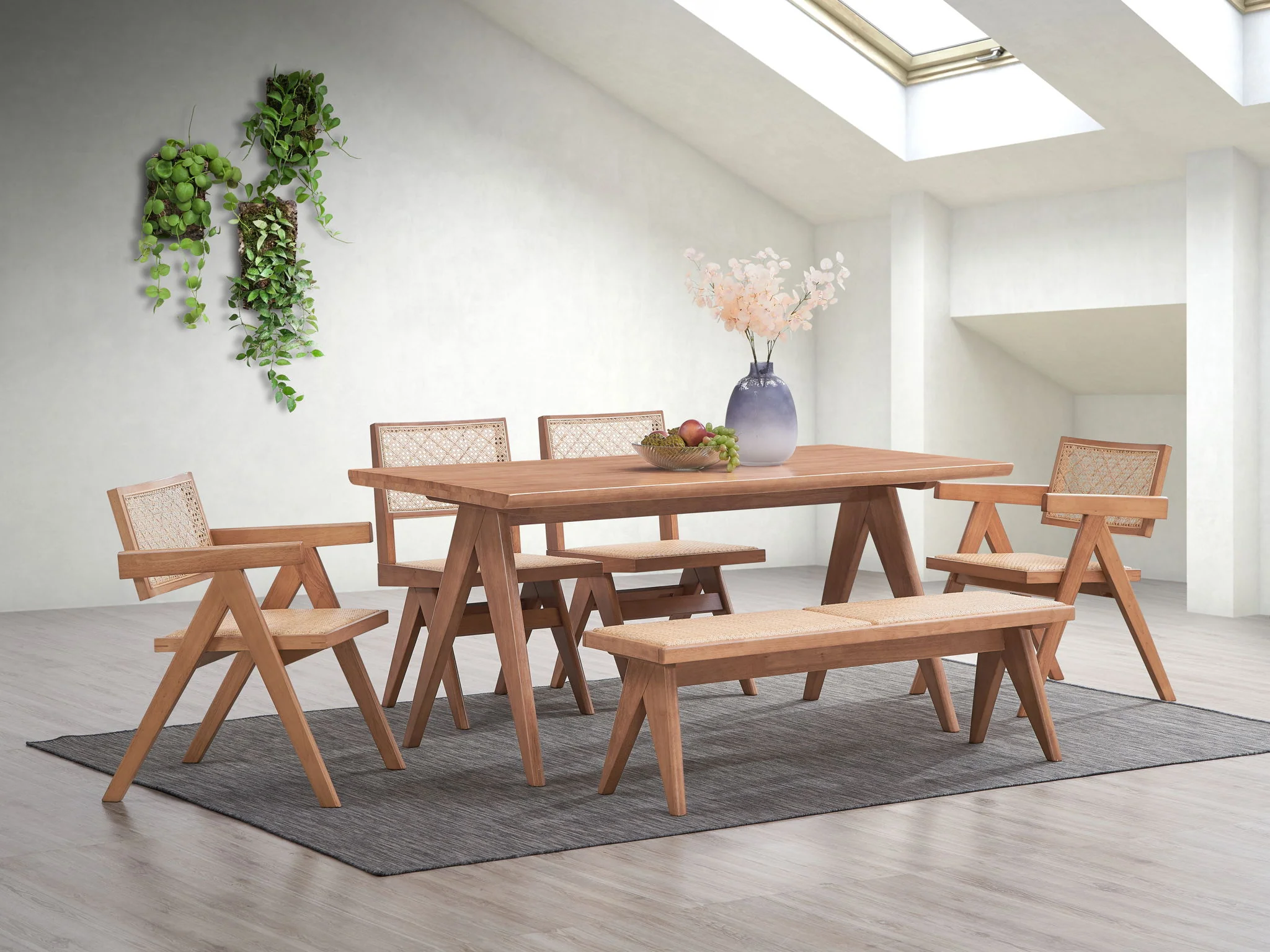 Valentina - 6 Piece Patio Furniture Set - Rattan / Natural - Image 9