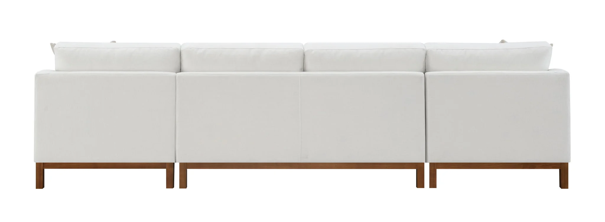 Valiant - Chenille Sectional Sofa With 4 Pillows - Ivory - Image 4