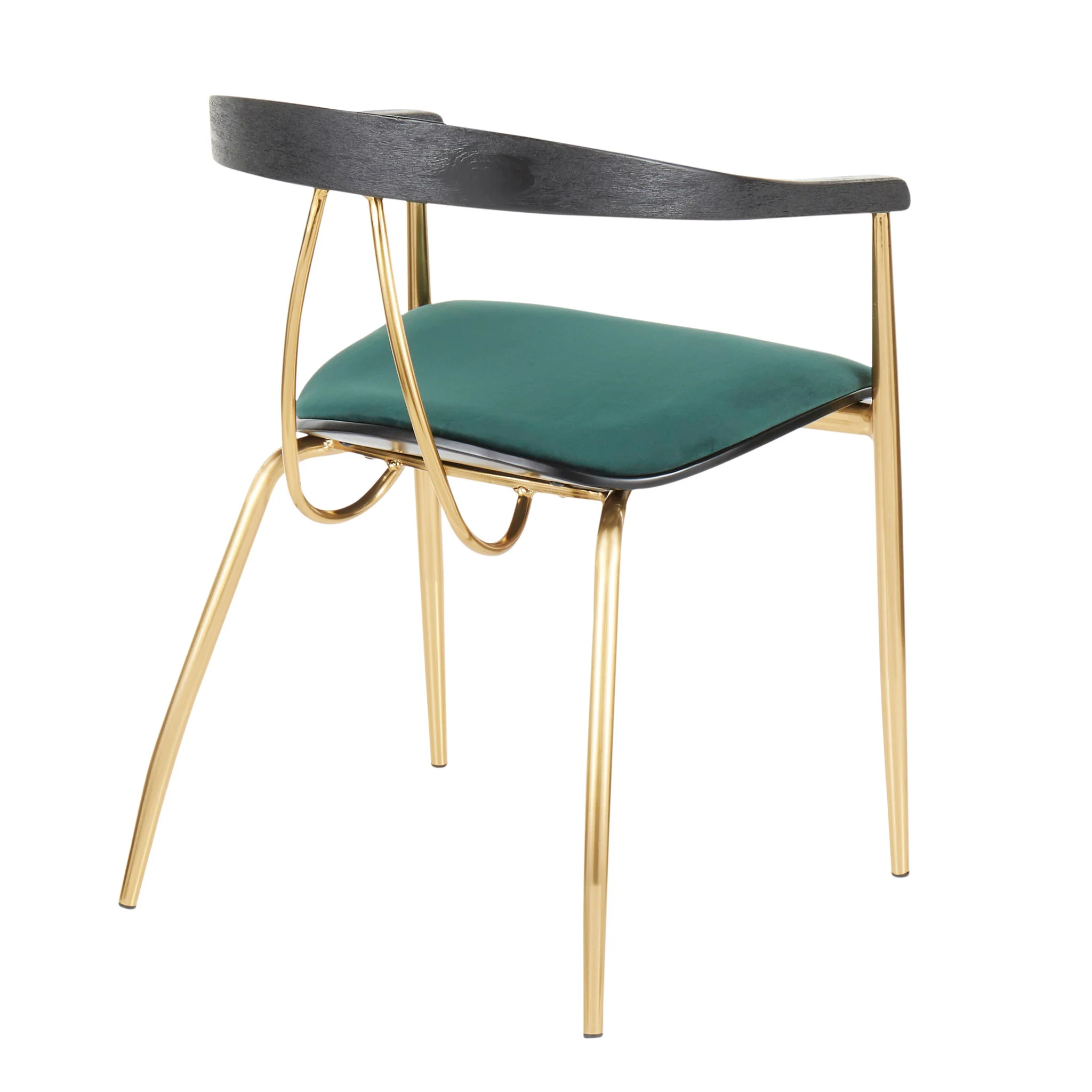 Vanessa - Contemporary Chair (Set of 2) - Gold / Green - Black - Image 5