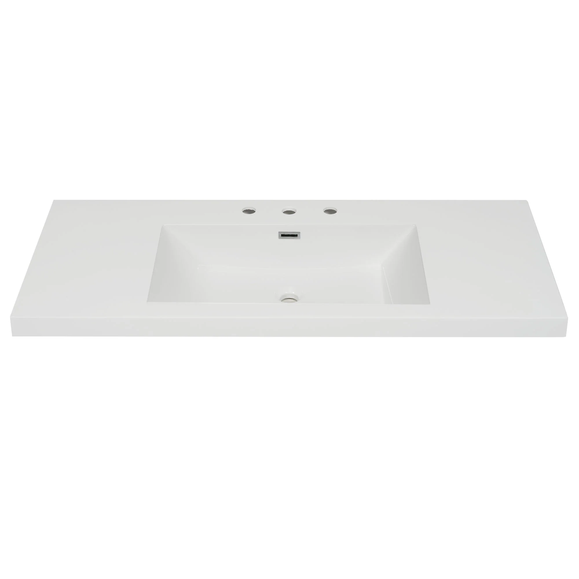 Vanity Top With 3 Faucet Holes, Rectangular Basin For Bathroom - White - Image 5