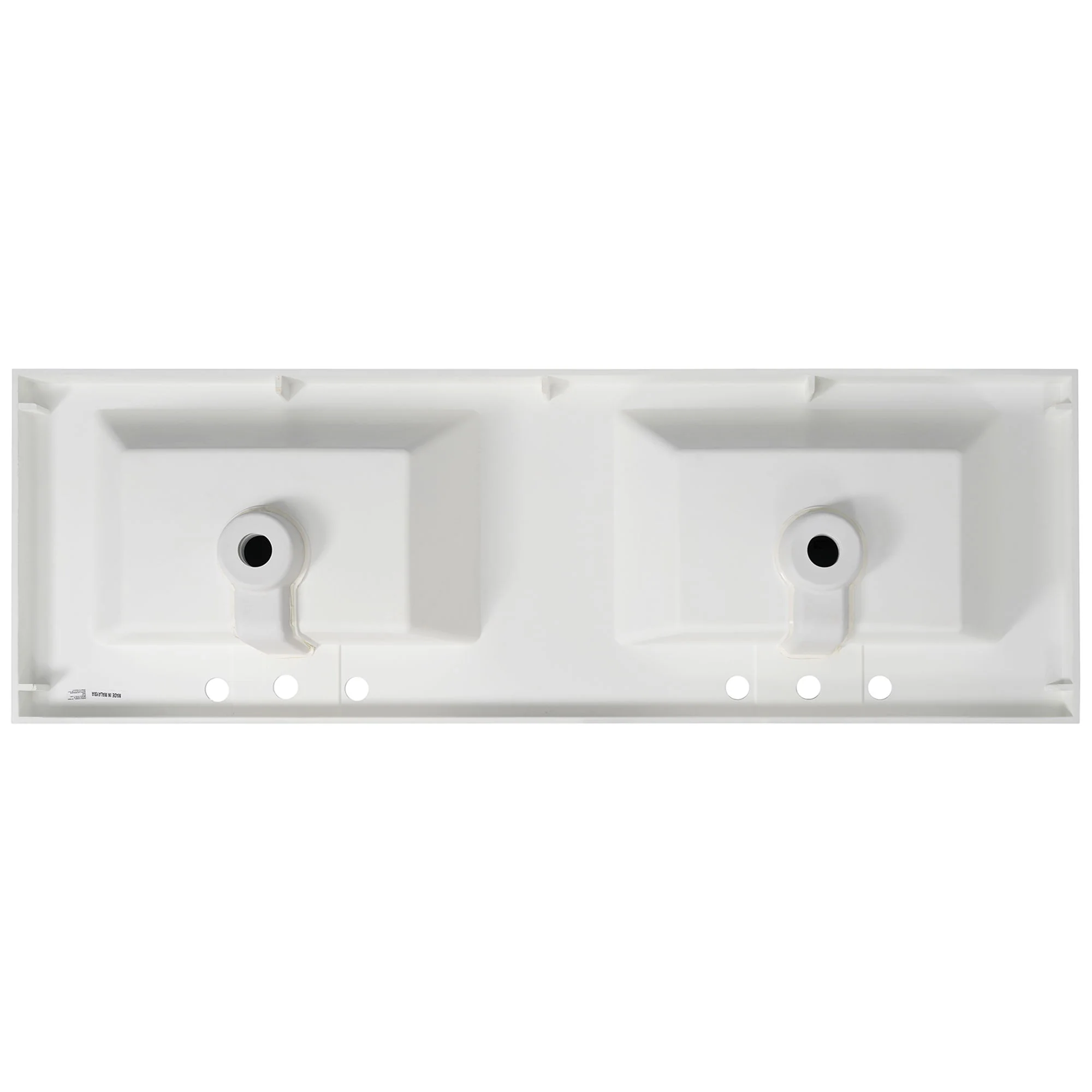 Vanity Top With Undermount Rectangular Double Sinks, Faucet Holes - White - Image 2