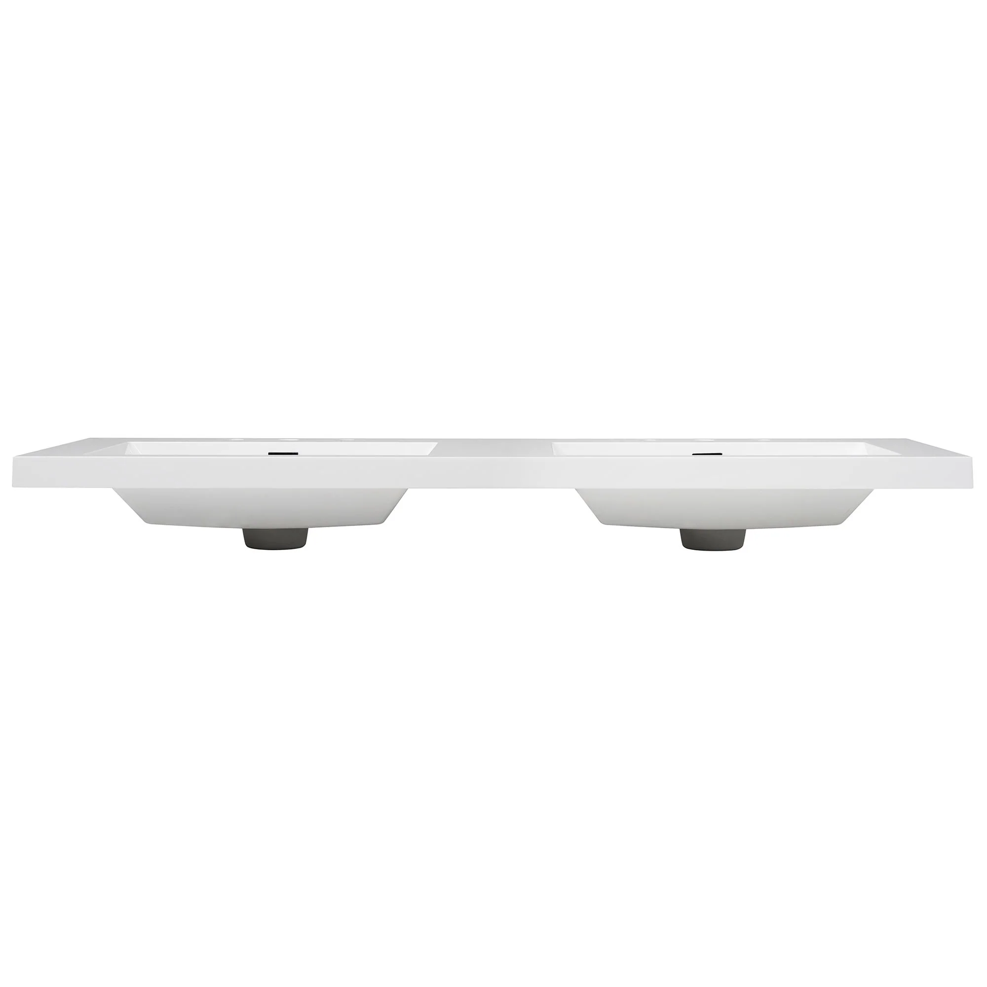 Vanity Top With Undermount Rectangular Double Sinks, Faucet Holes - White - Image 7