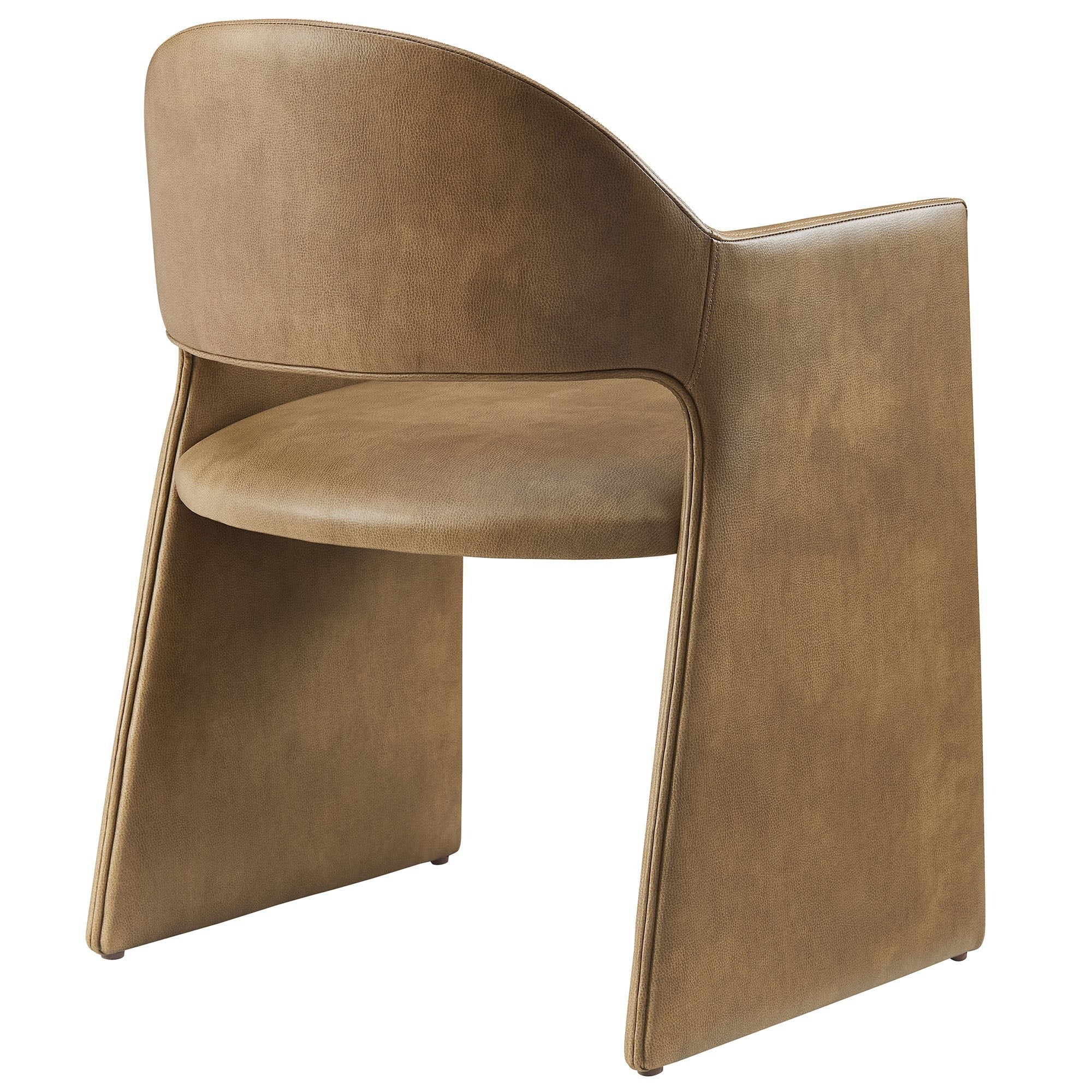 Vegan Leather Curved Back Dining Armchair - Image 3