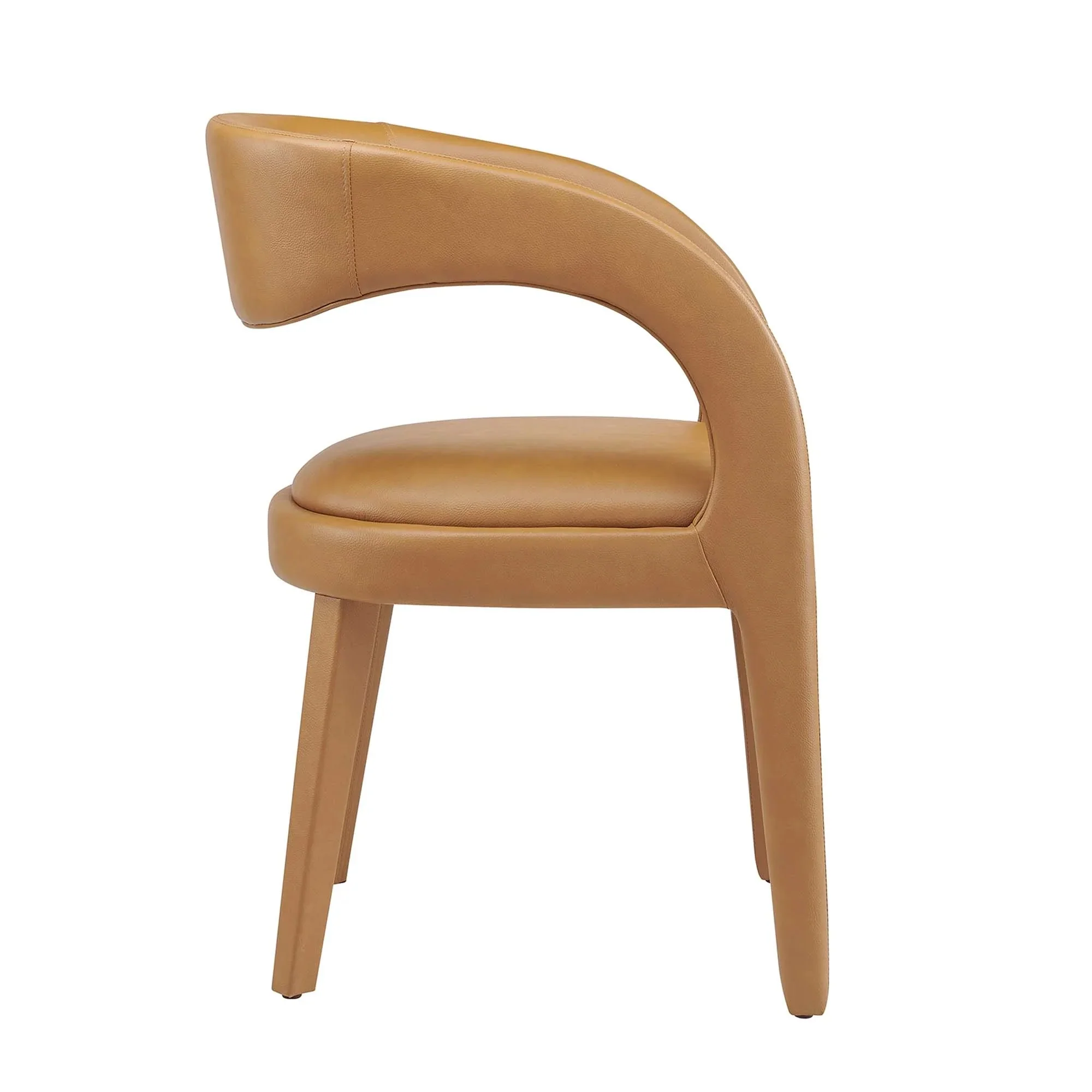 Vegan Leather Dining Chair Set with Curved Back – Set of 2 - Image 4
