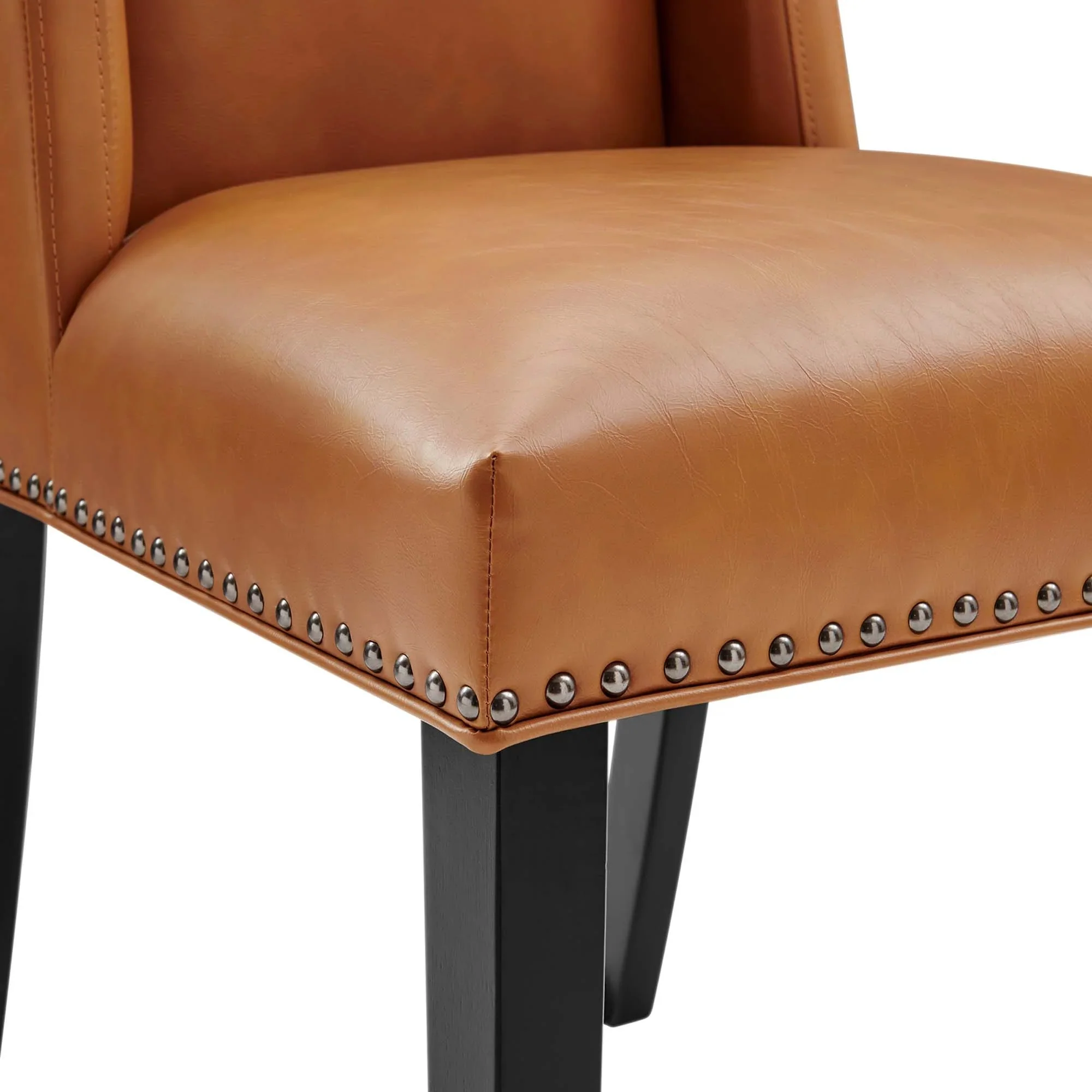 Vegan Leather Dining Side Chair with Nailhead Trim - Image 18