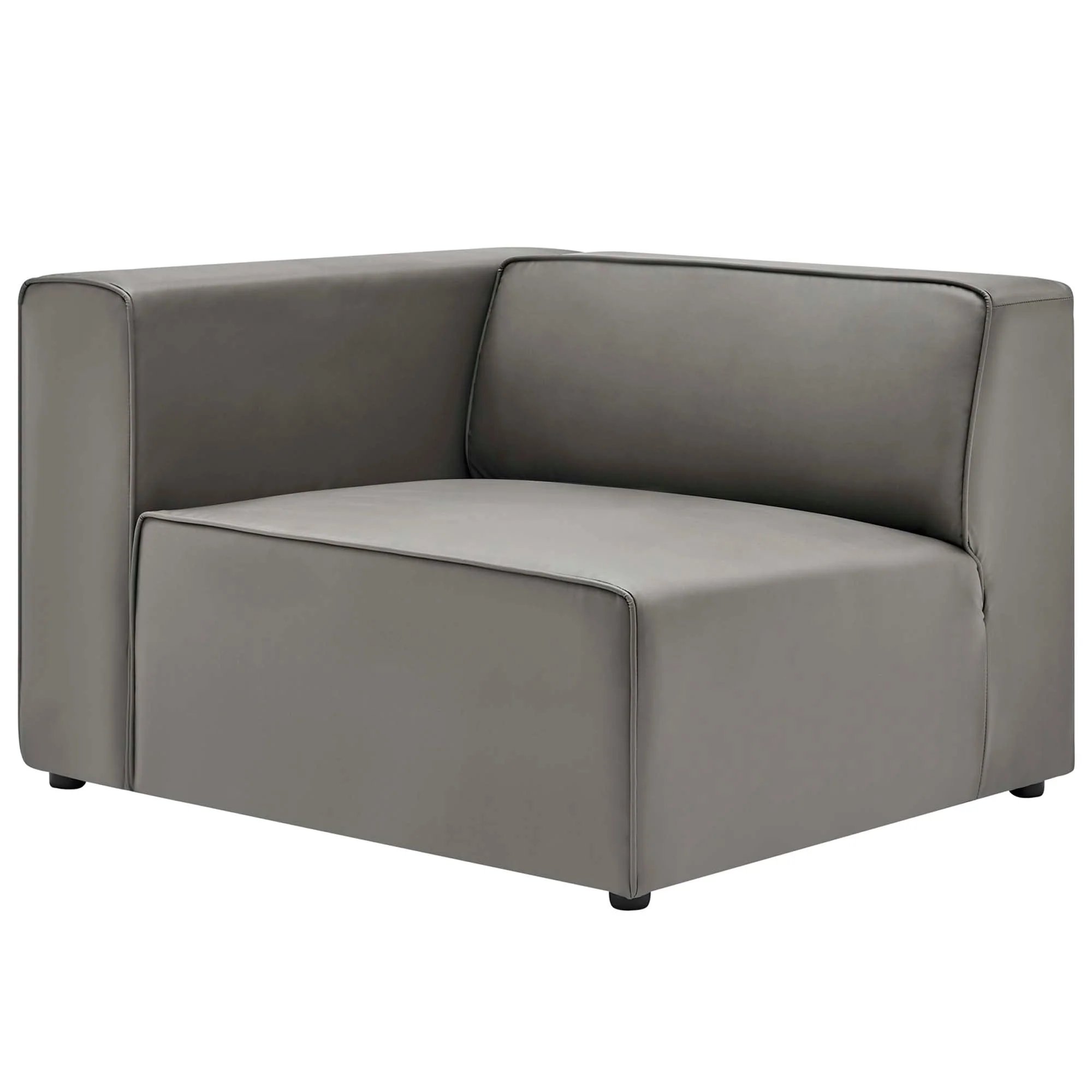 Vegan Leather Left-Arm Sectional Sofa Chair 44 Inch