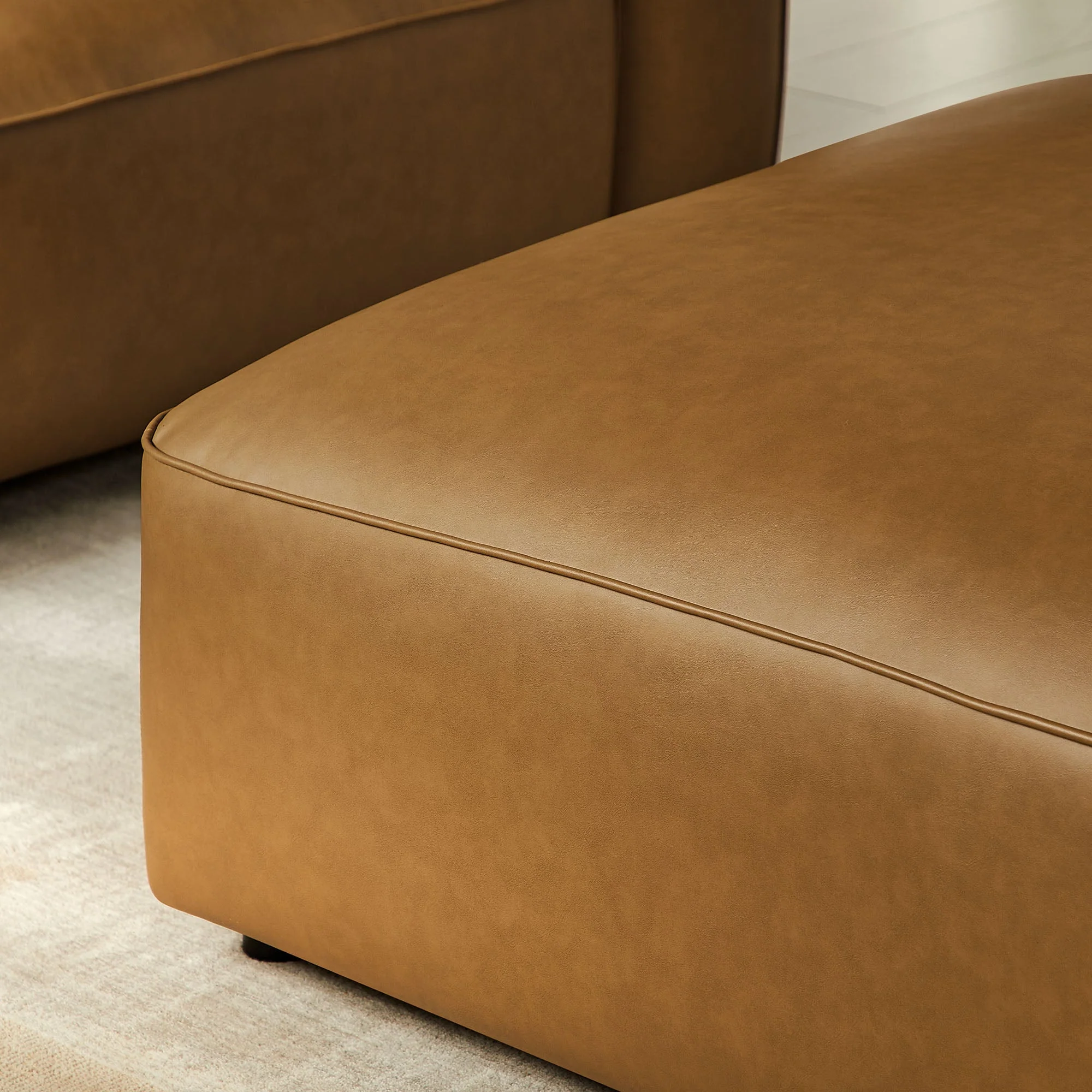Vegan Leather Square Modular Ottoman 43 Inch - Image 4