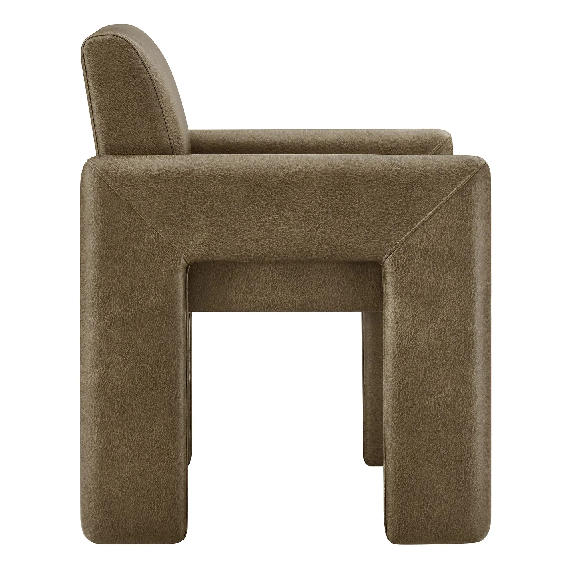 Vegan Leather Upholstered Dining Armchair - Image 12
