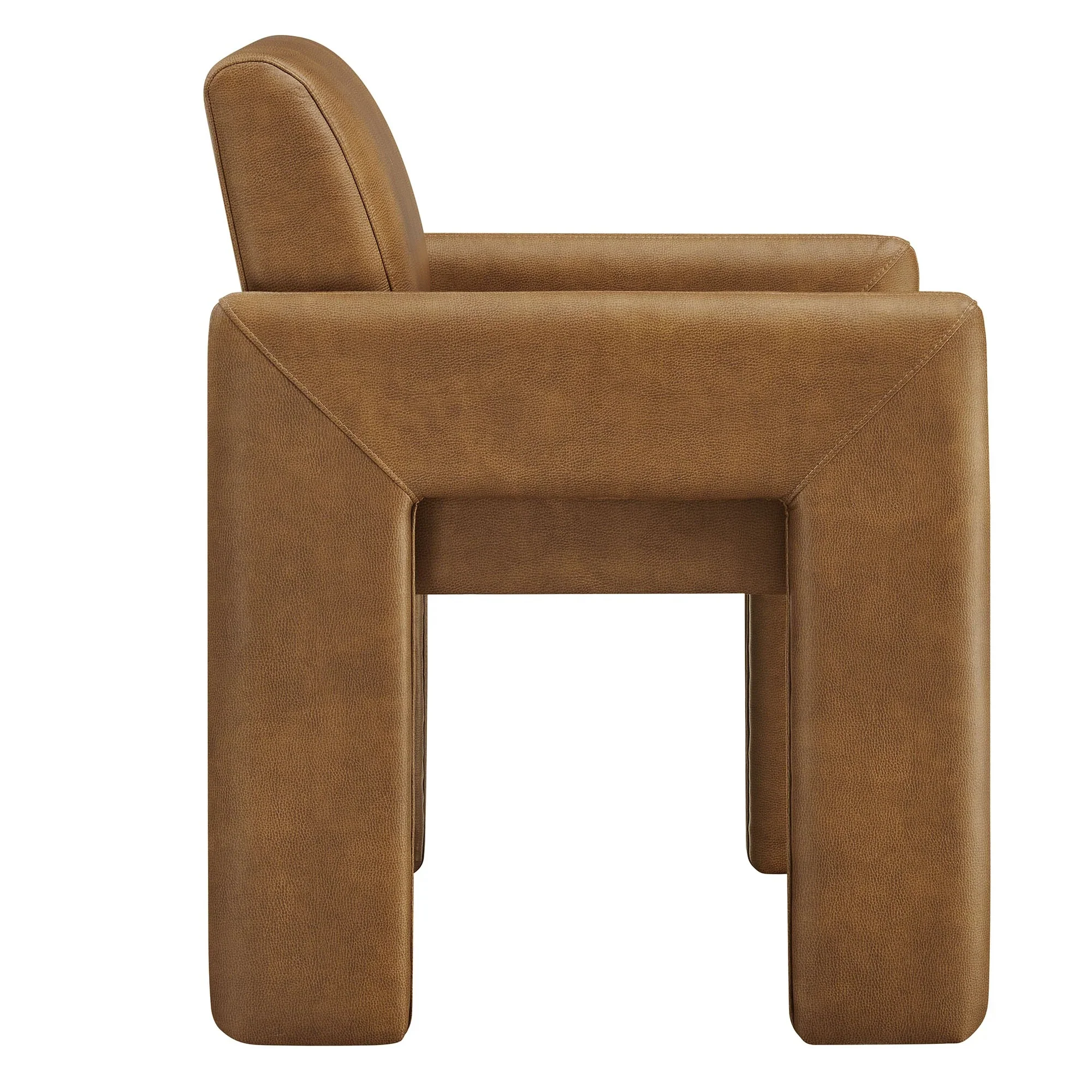 Vegan Leather Upholstered Dining Armchair - Image 3