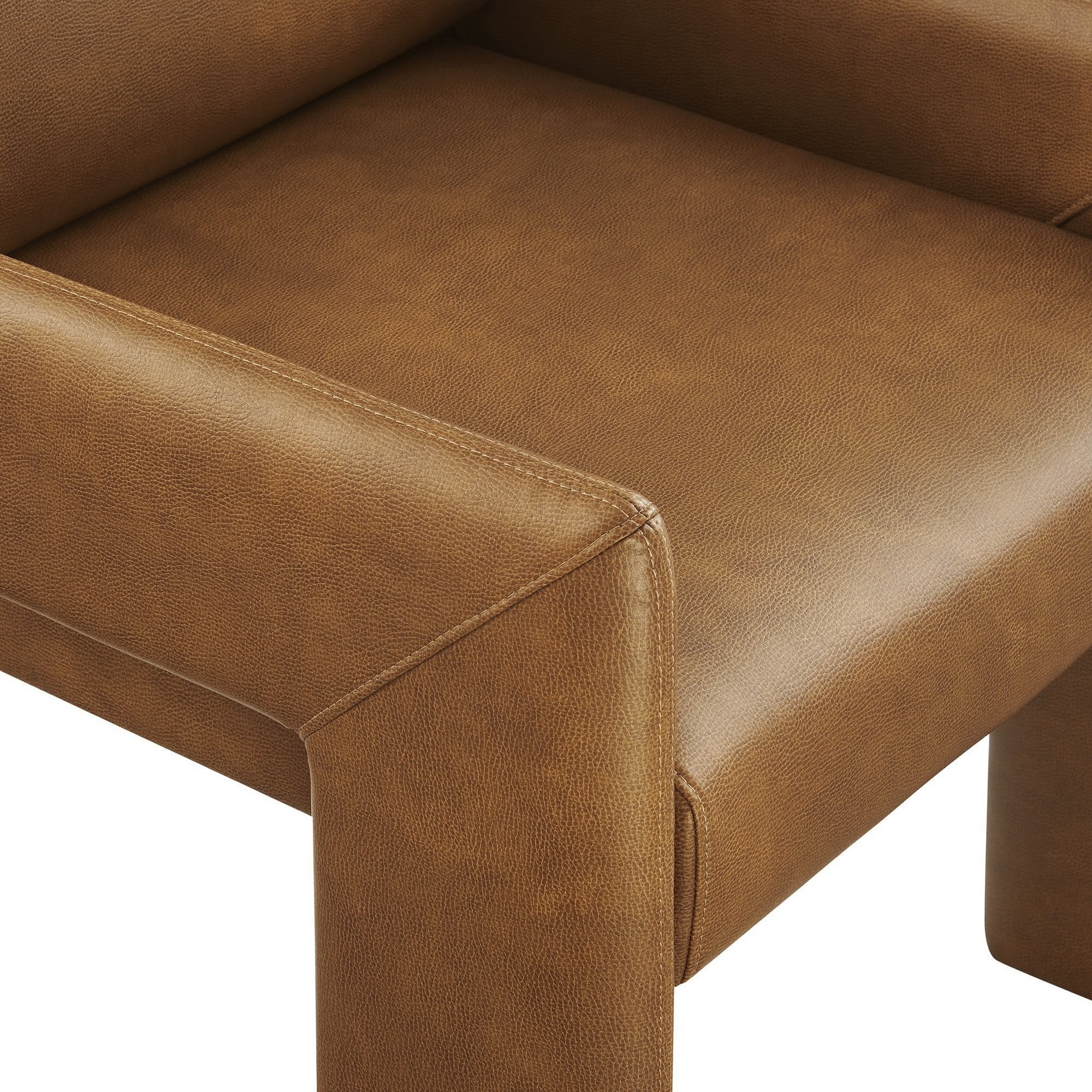 Vegan Leather Upholstered Dining Armchair - Image 6