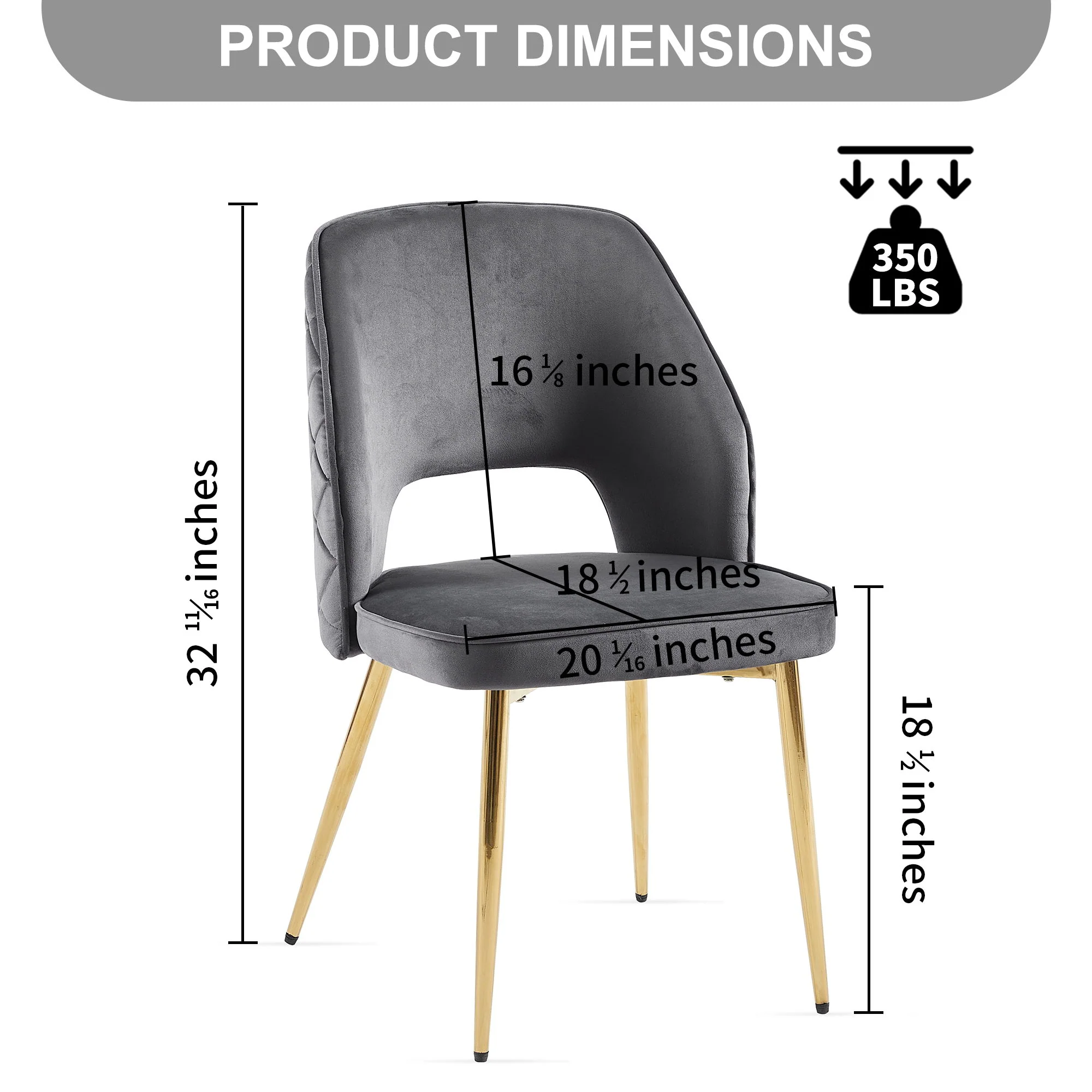 Dining Chairs With Metal Legs And Hollow Back Upholstered Dining Chairs - Image 18