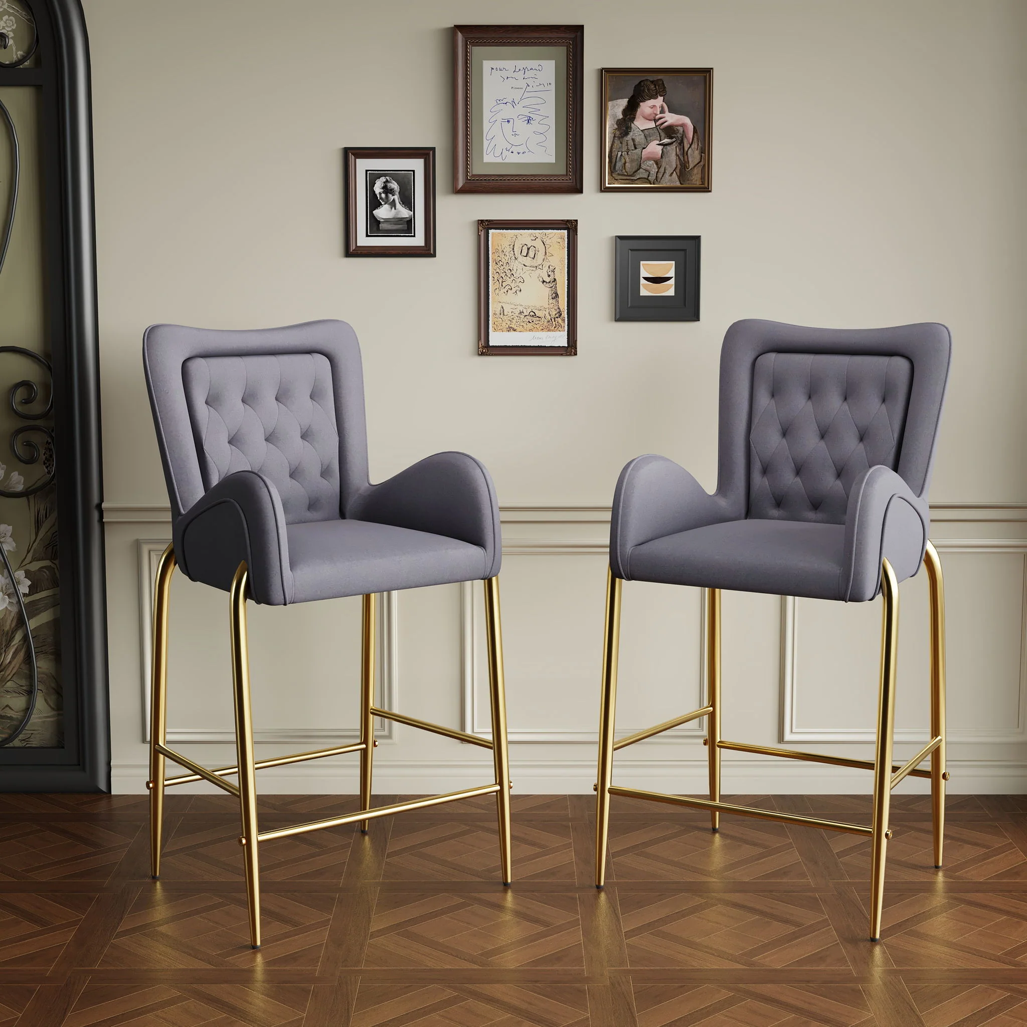 Fabric Counter Height Bar Stools (Set of 2) - Image 7