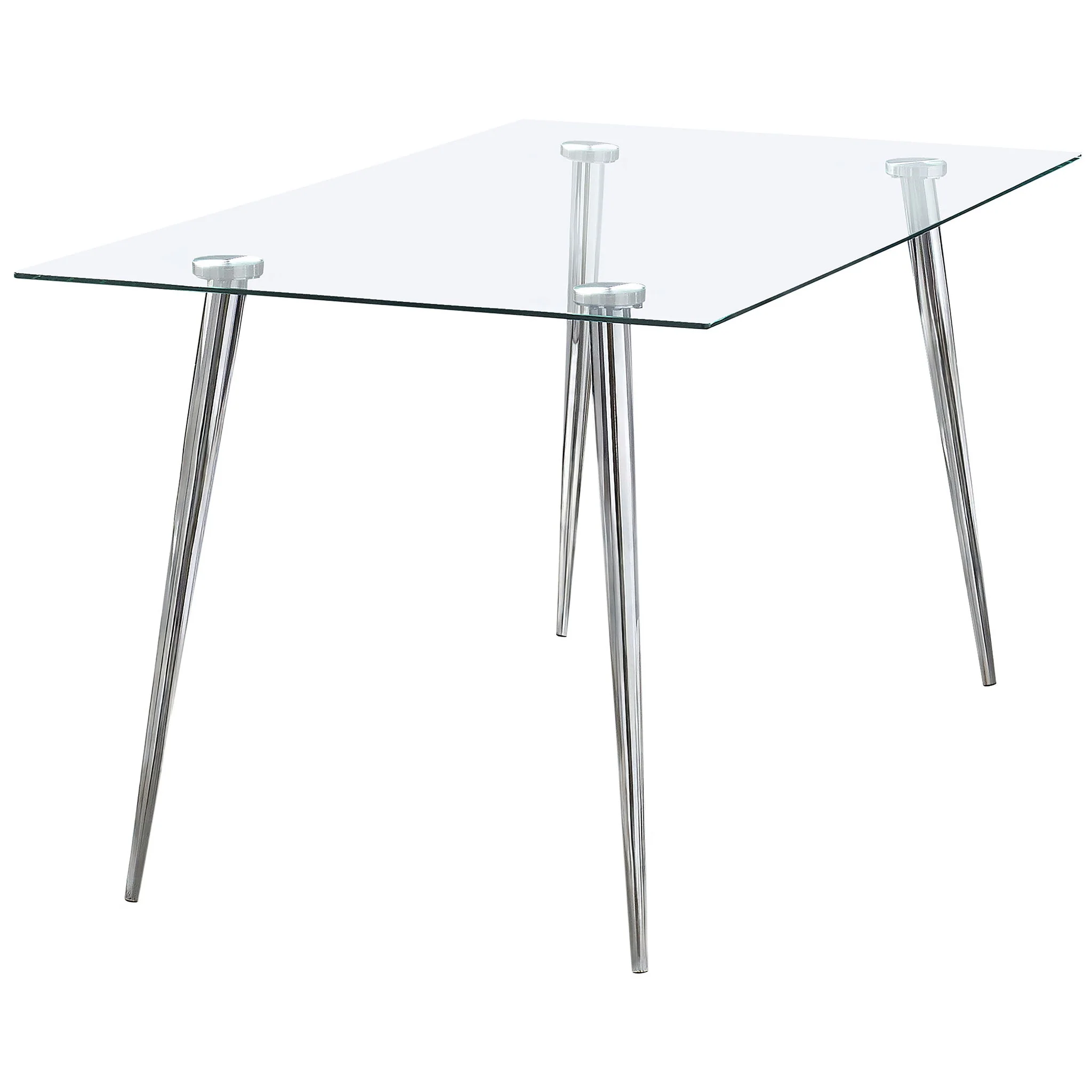 Vendas - Rectangular Glass Top Dining Table - Chrome - Image 5
