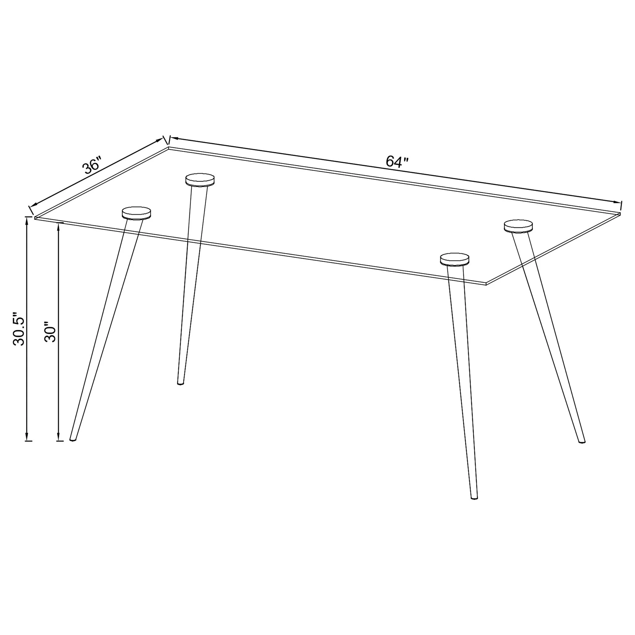 Vendas - Rectangular Glass Top Dining Table - Chrome - Image 6