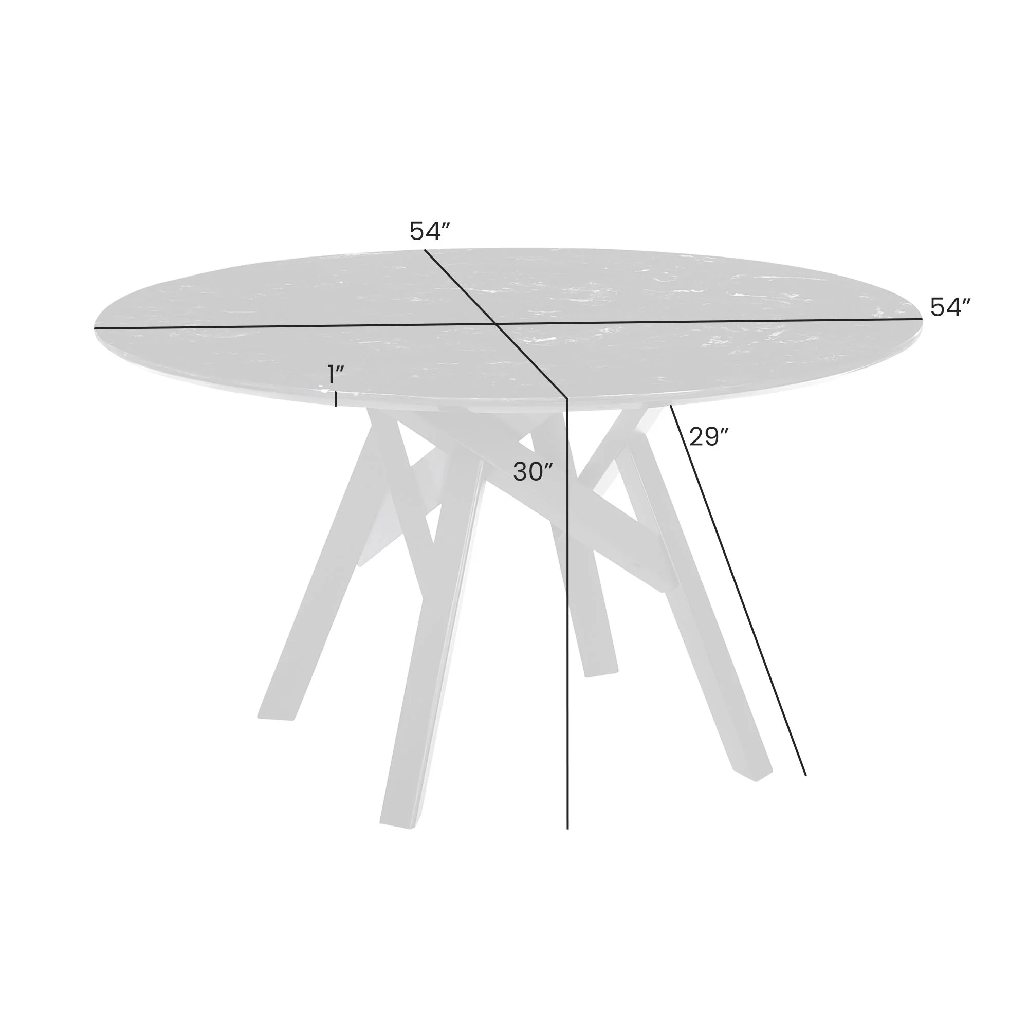 Venus - Round Mid-Century Modern Dining Table - Image 5