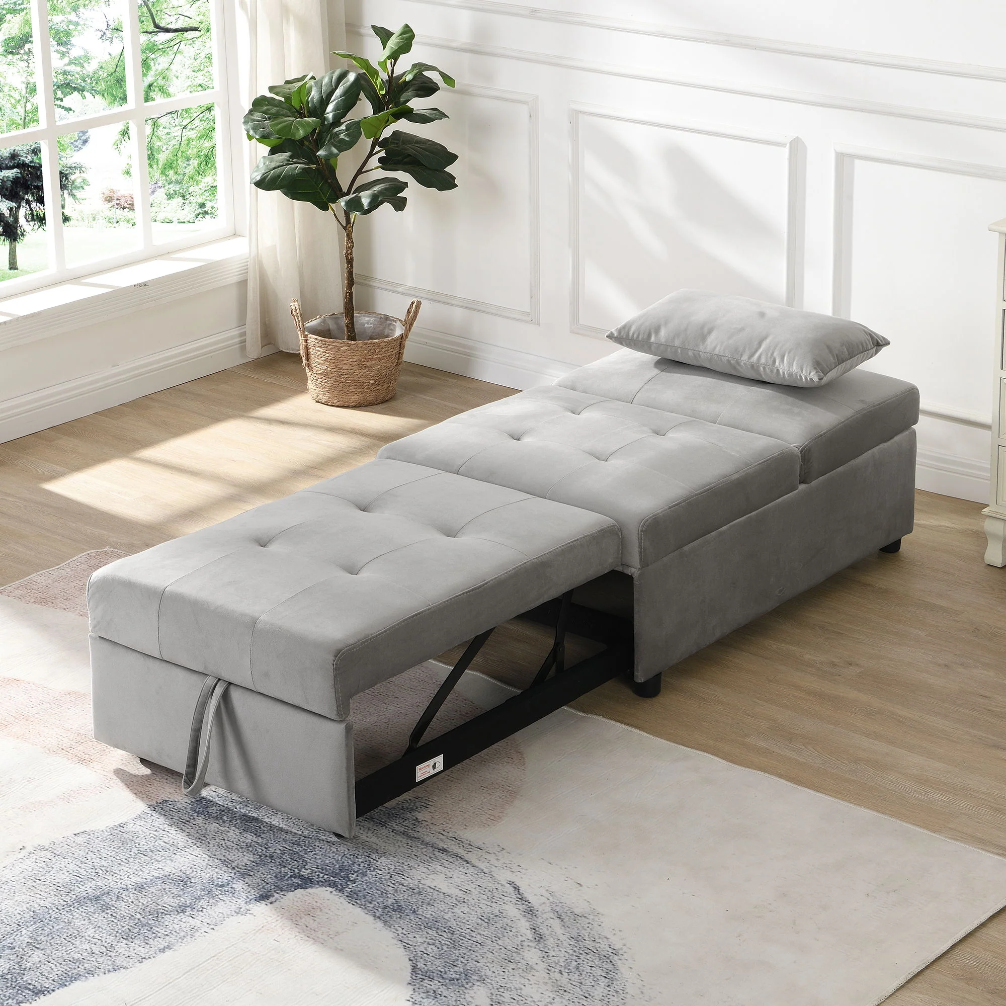 Versatile Folding Ottoman Sofa Bed Multifunctional Space Saver - Image 8
