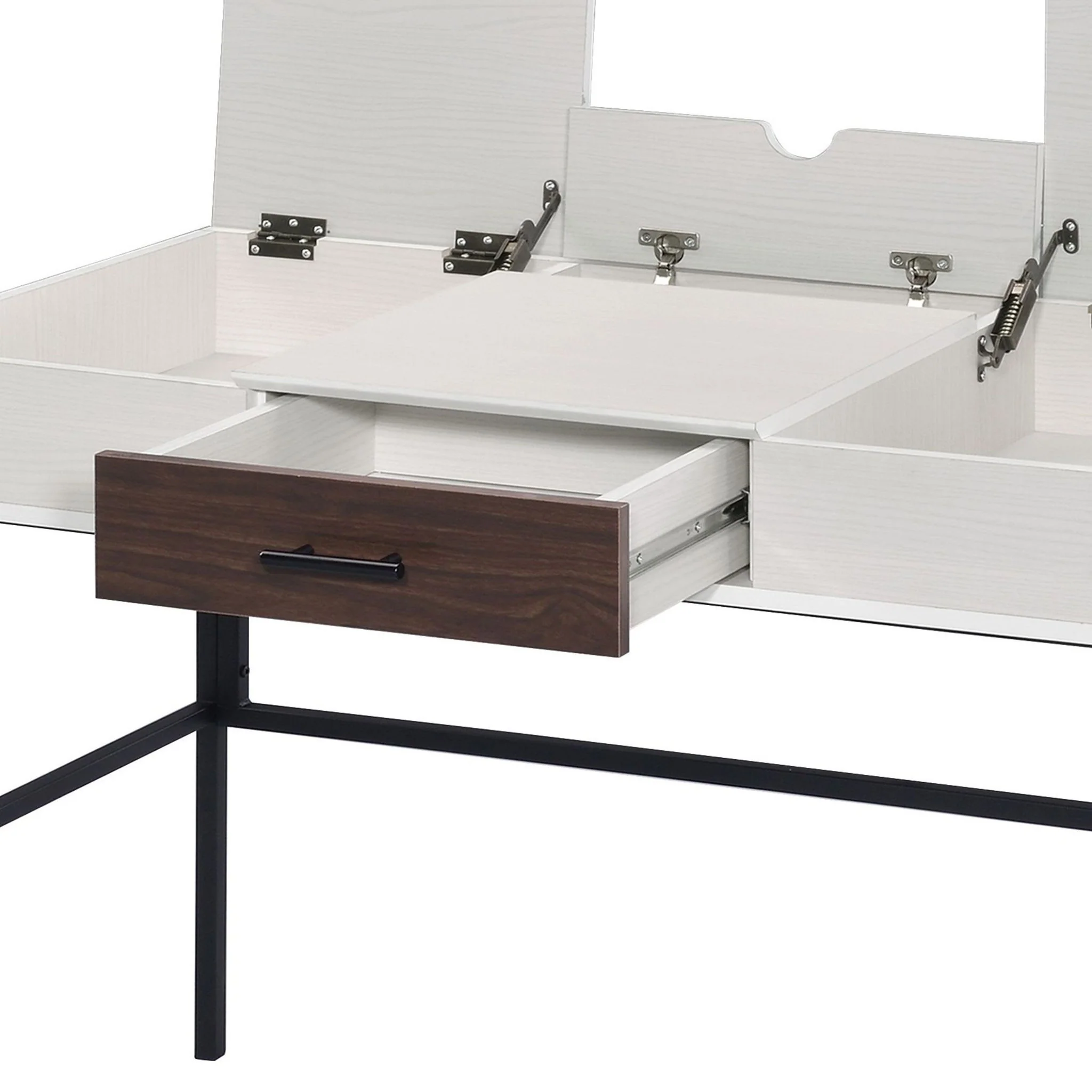 Verster - Writing Desk With USB - Black / Natural - Image 5