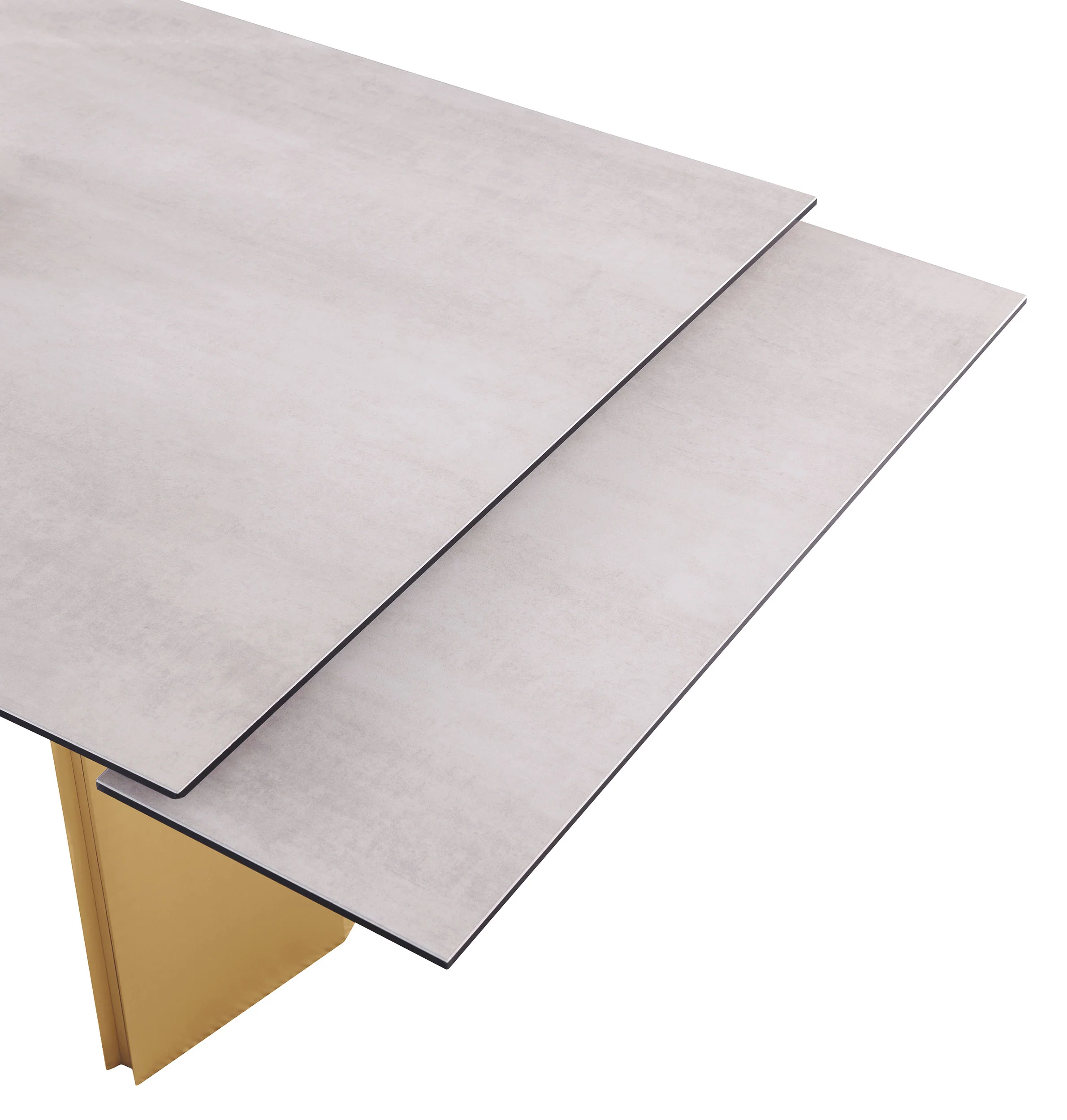 Vesa 97-Inch Glass Top Extension Dining Table, Beige - Image 7