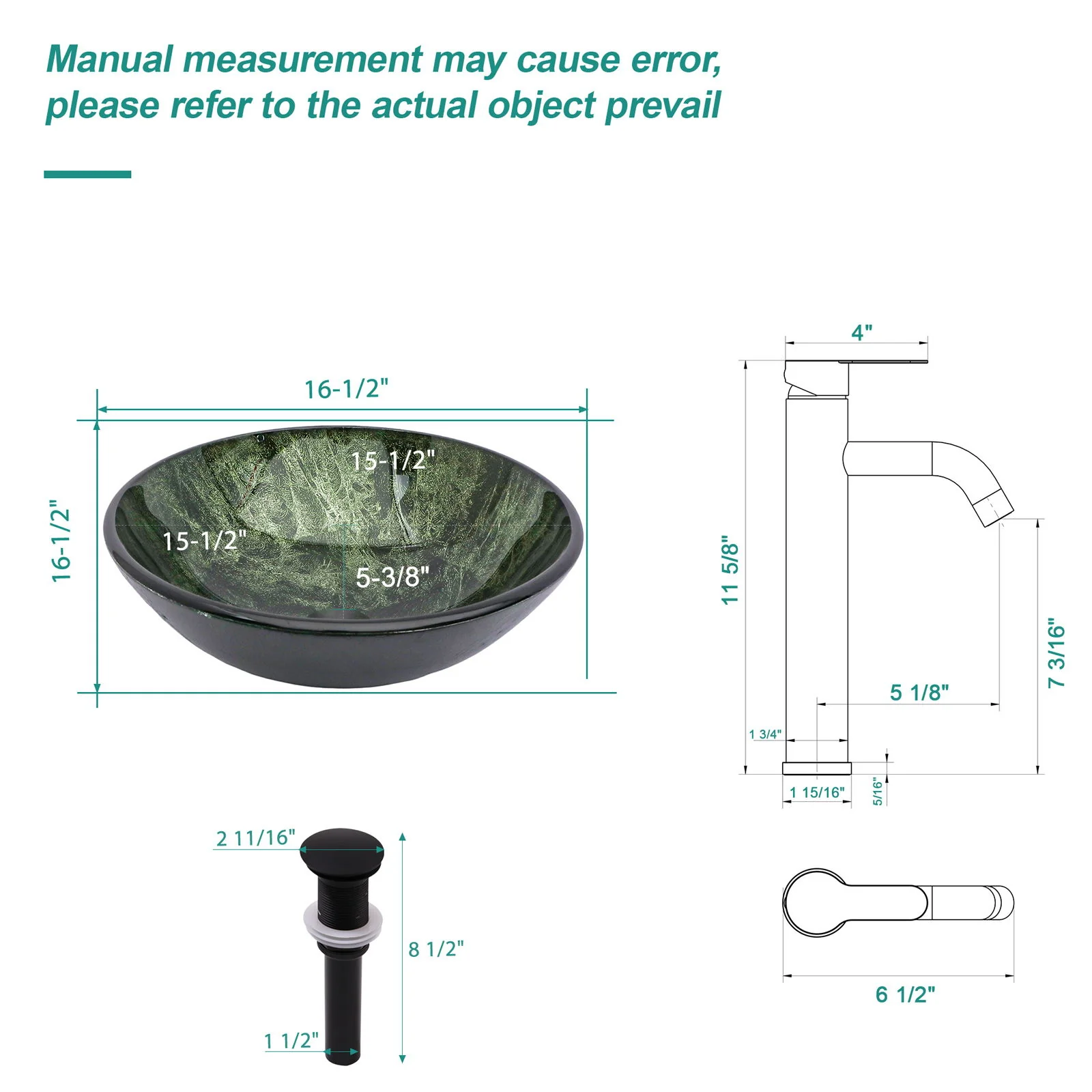 Vessel Sink With Faucet And Pop-Up Drain - Image 13