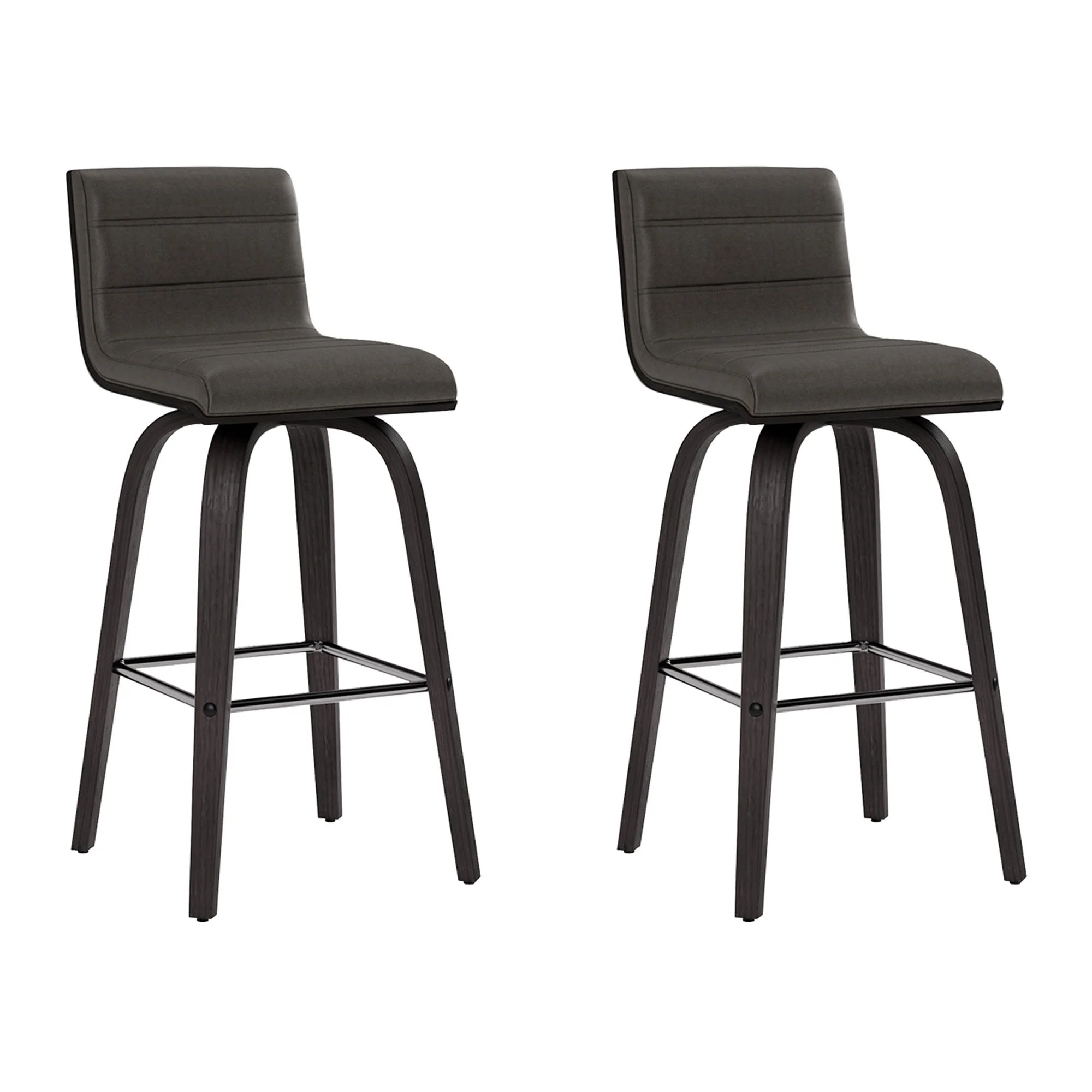 Vienna - 26" Swivel Counter Stool - Black Wood - Image 2