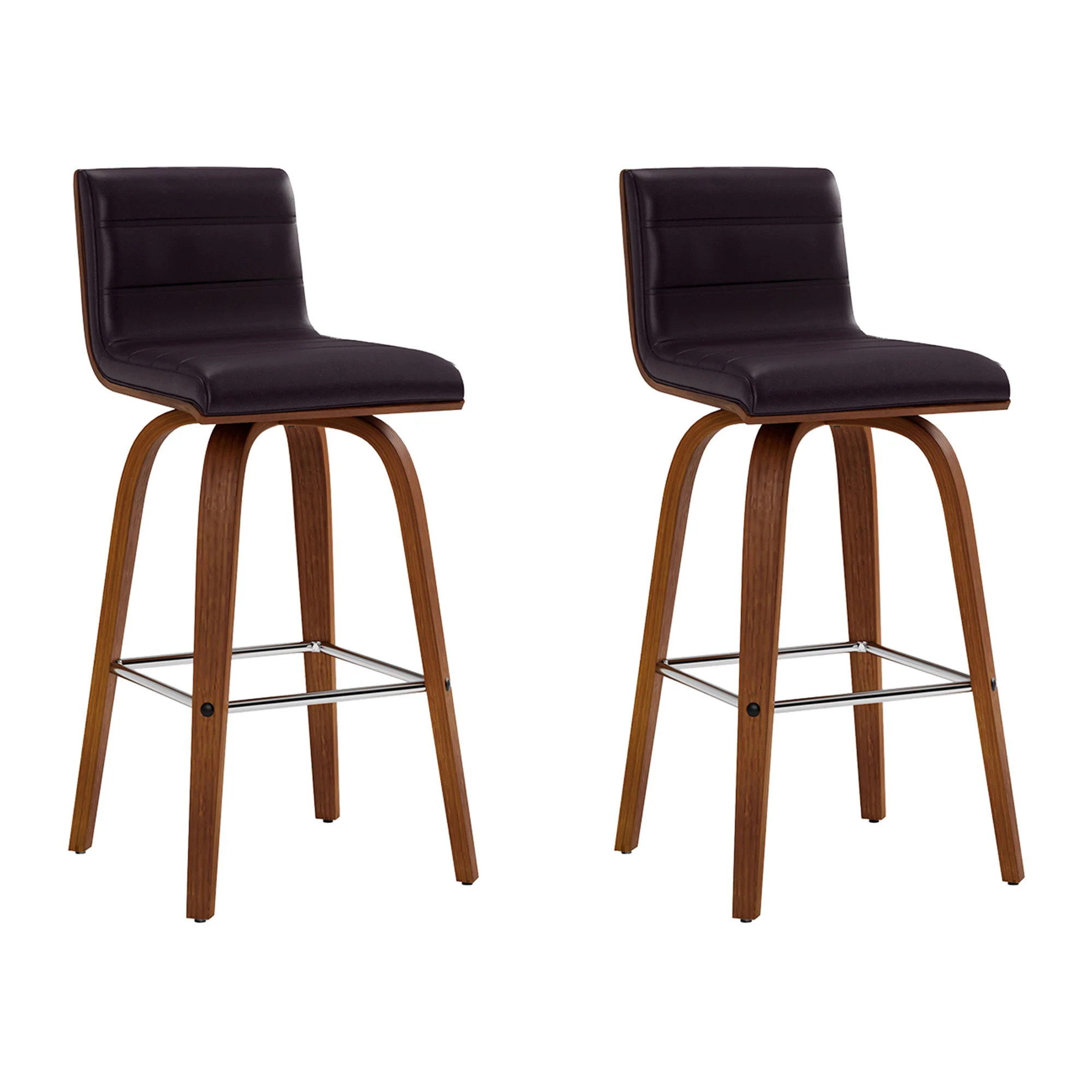 Vienna - 26" Swivel Counter Stool - Walnut Wood - Image 11